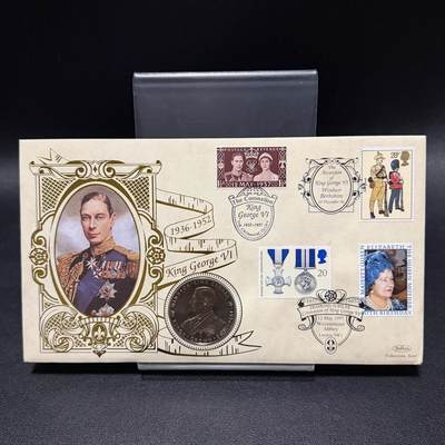 ＜星葵🌻钱币社＞第72期·东奔西走的硬币·3月31日发货 - 〈邮币封〉直布罗陀1993年克朗中的皇冠·乔治六世1克朗纪念币