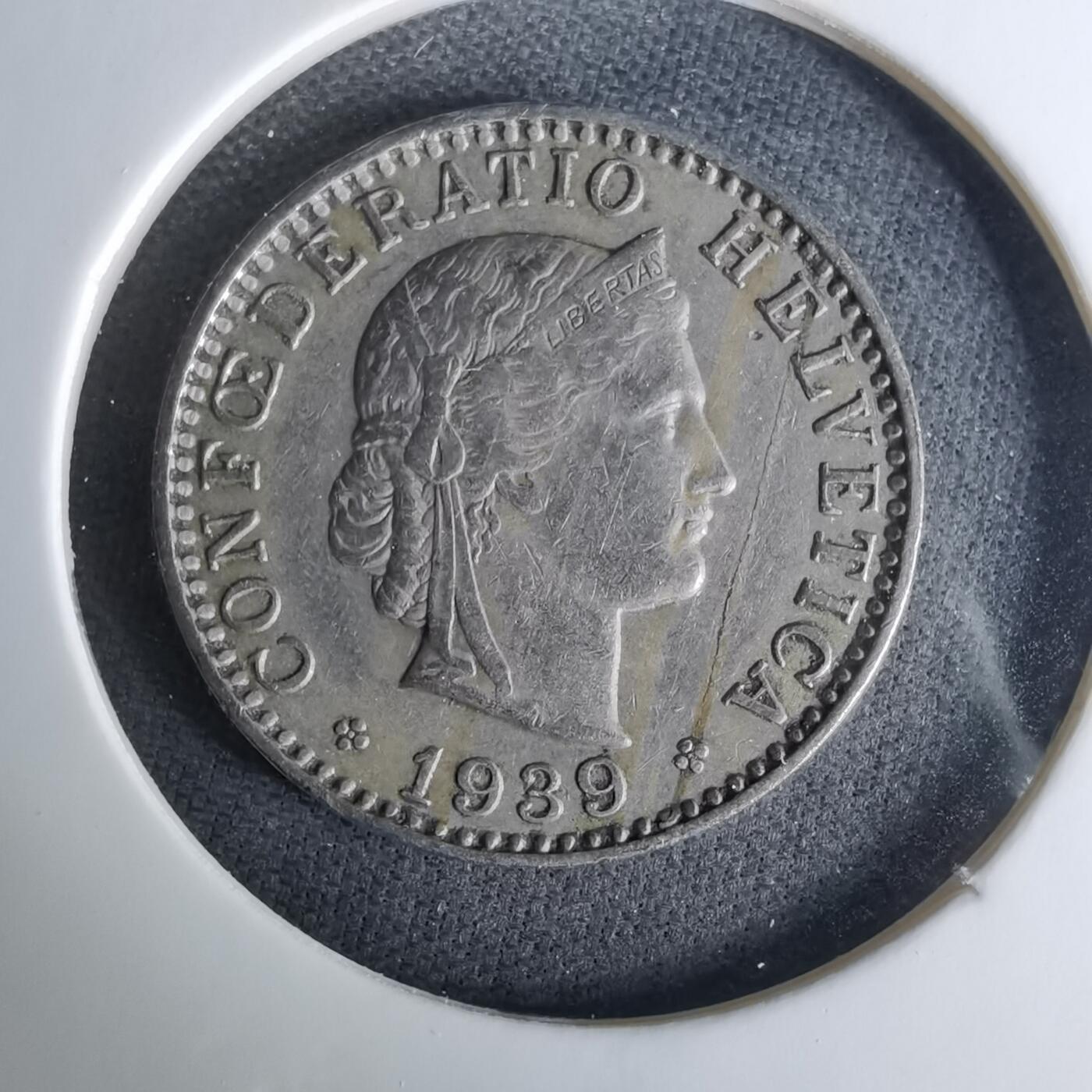 沼泽如烟--第1037场 瑞士1939年20生丁