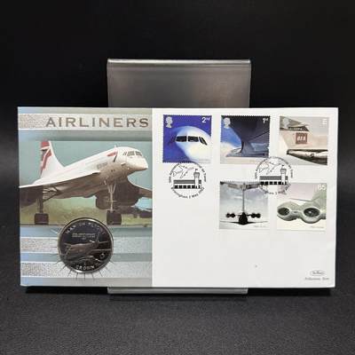 ＜星葵🌻钱币社＞第72期·东奔西走的硬币·3月31日发货 - 〈邮币封〉马恩岛1995年飞行中的人·波音747喷气式飞机1克朗纪念币