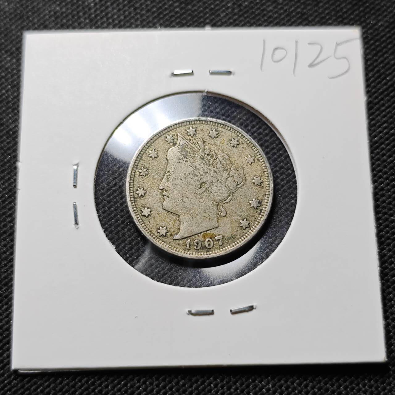 KK钱币收藏小铺  第410期 2月预留时间 周末发货  1907美国5分镍币