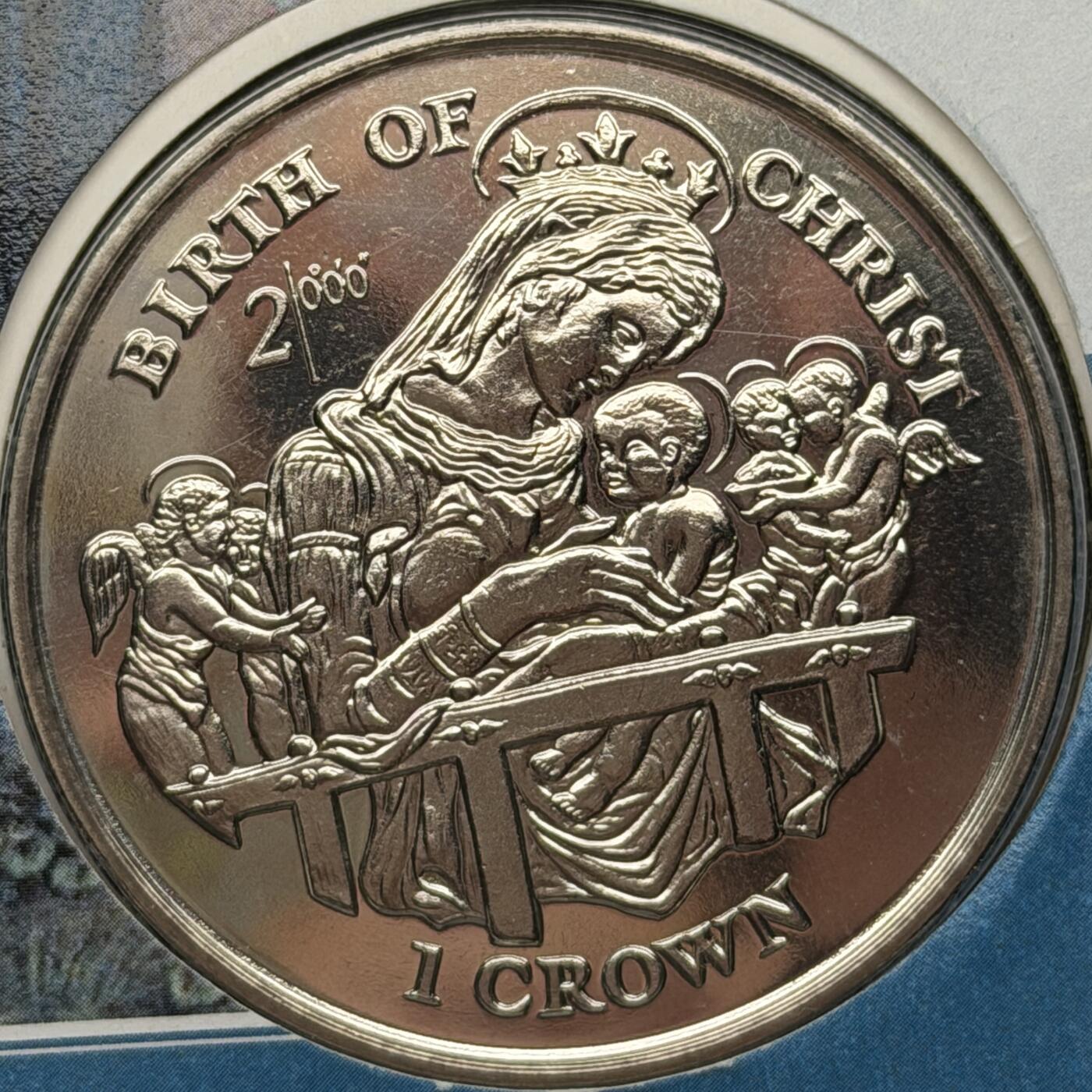 ＜星葵🌻钱币社＞第72期·东奔西走的硬币·3月31日发货 〈大型邮币封〉马恩岛1997年千禧年·基督诞生1克朗纪念币