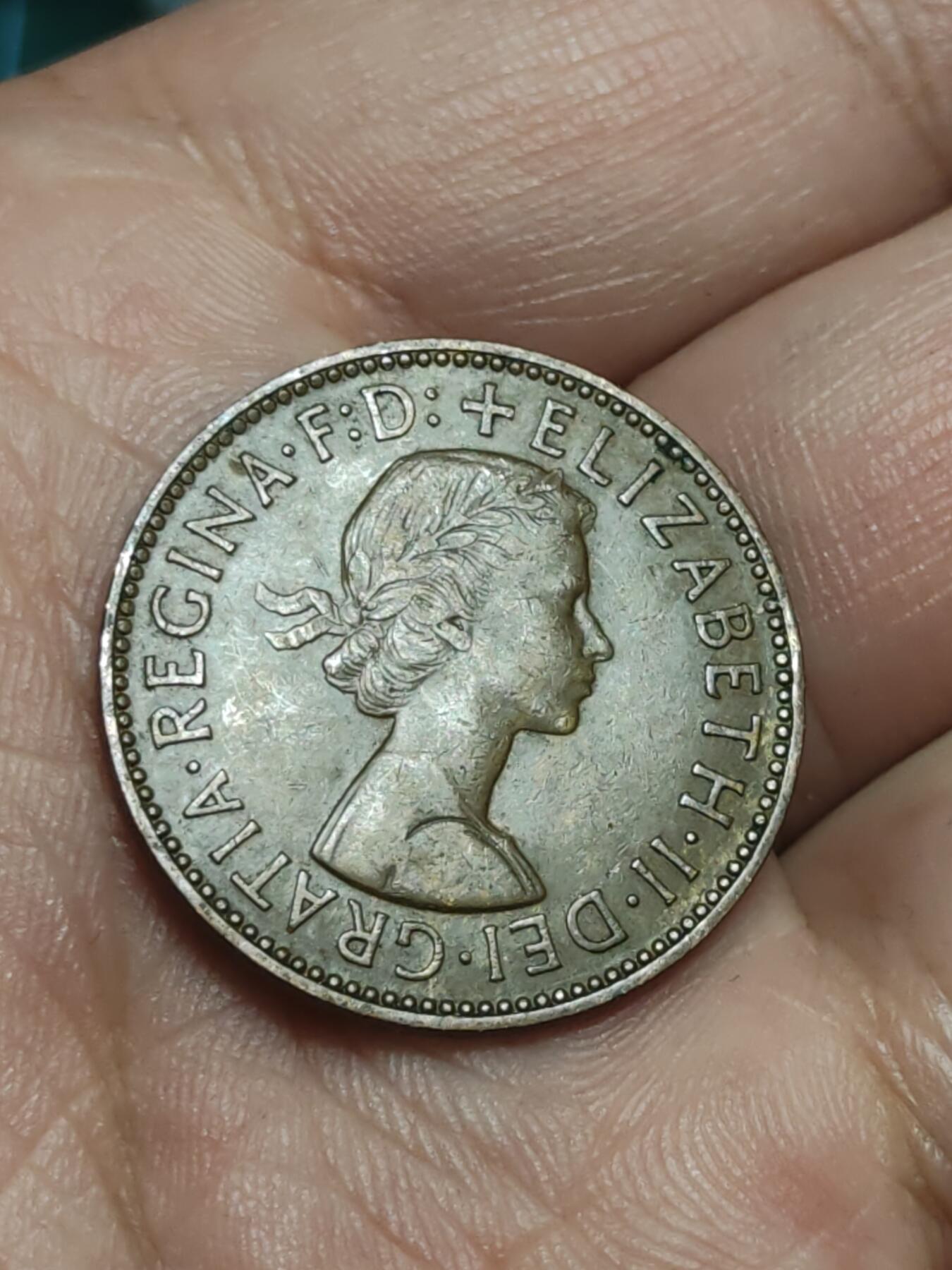 2026年第三十八场(总第二百零七场）外国好品散币场(免佣金) 英国🇬🇧1958年半便士(伊丽莎白二世青年桂冠第二版)