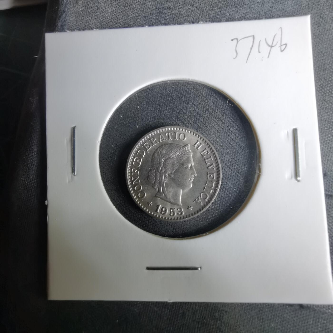 沼泽如烟--第1037场 瑞士1953年5生丁