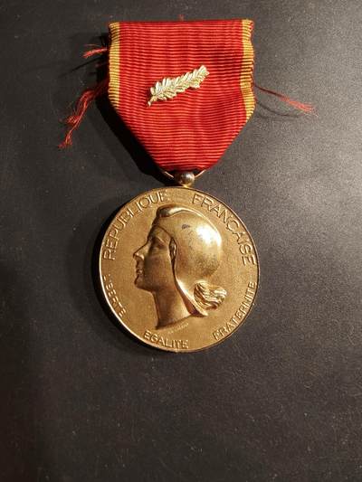 老王徽章第190期 - 法国金级东方工业协会奖章    950银镀金材质    金棕榈勋饰     30g