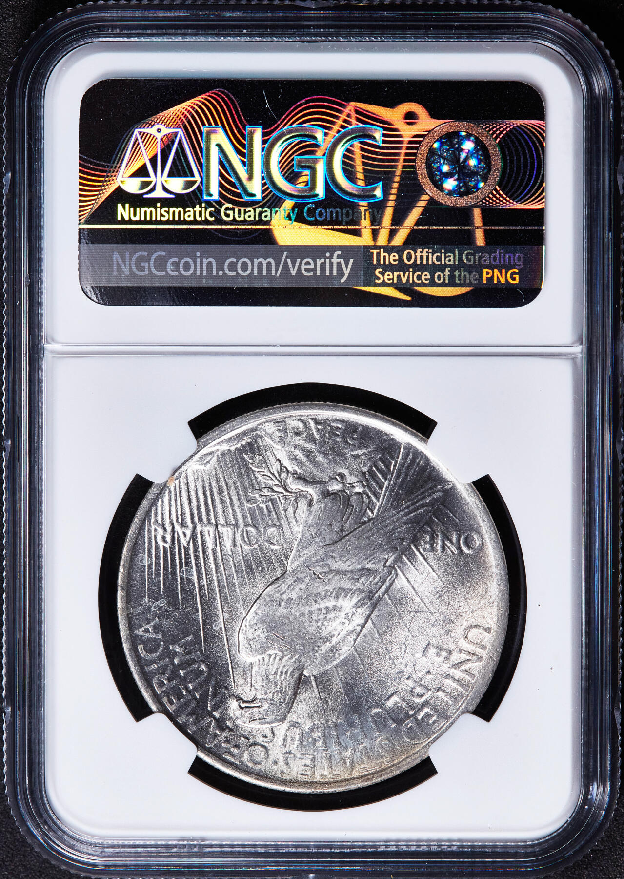 【俄甄集藏】2026年(050)04-01星期三 晚 19:30 全场包邮 美国1922年和平1美元大银币，NGC MS62，转光品相