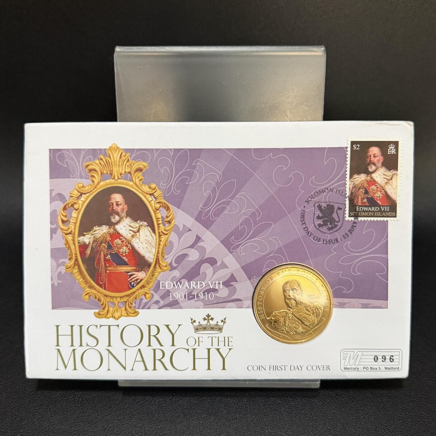 ＜星葵🌻钱币社＞第72期·东奔西走的硬币·3月31日发货 〈邮币封〉库克群岛2008年皇室家族史·爱德华七世1元克朗型镀金纪念币