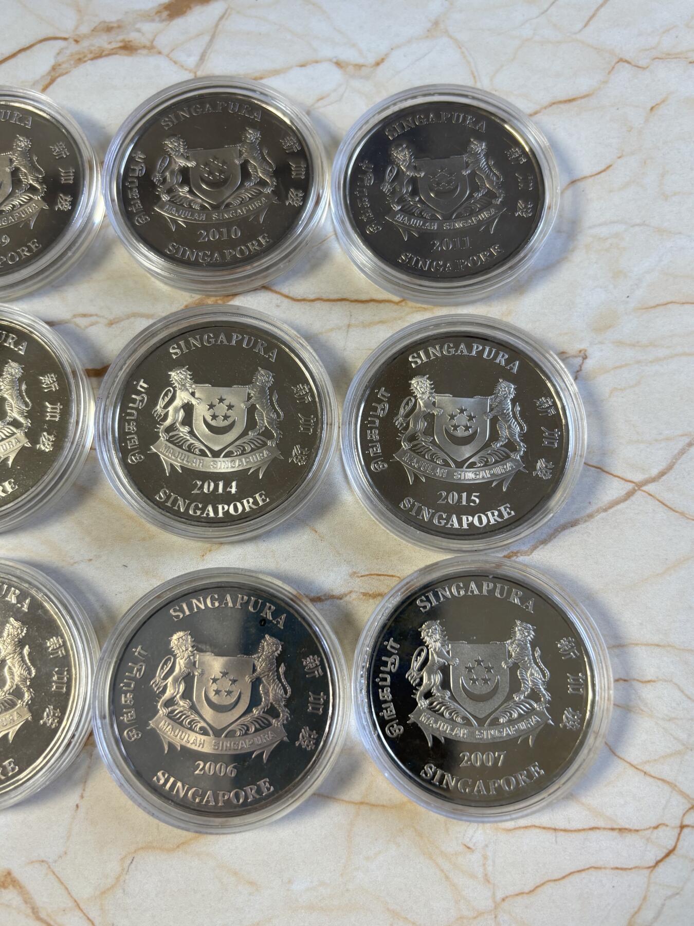 第194期拍卖 新加坡2005-2016年十二生肖铜镍纪念币12枚套