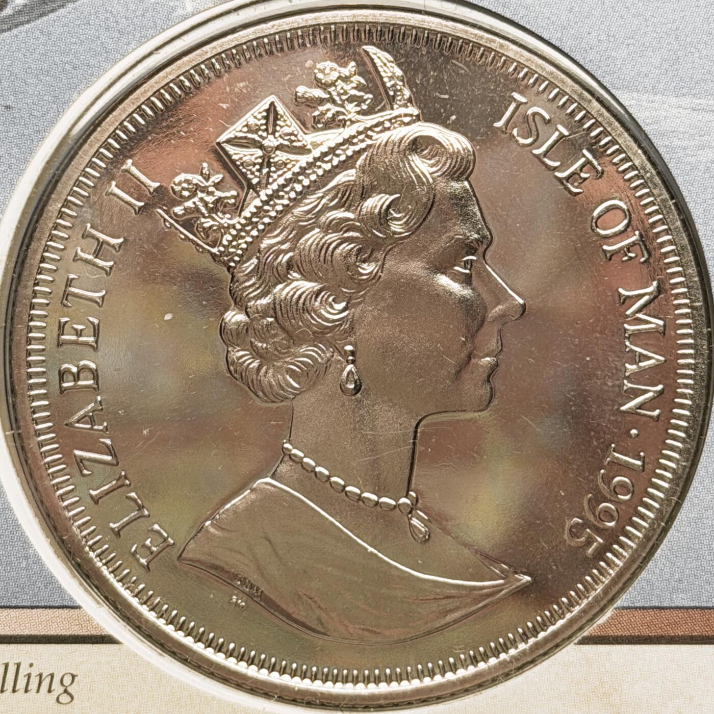 ＜星葵🌻钱币社＞第72期·东奔西走的硬币·3月31日发货 〈邮币封〉马恩岛1995年二战飞机·喷火式战斗机1克朗纪念币