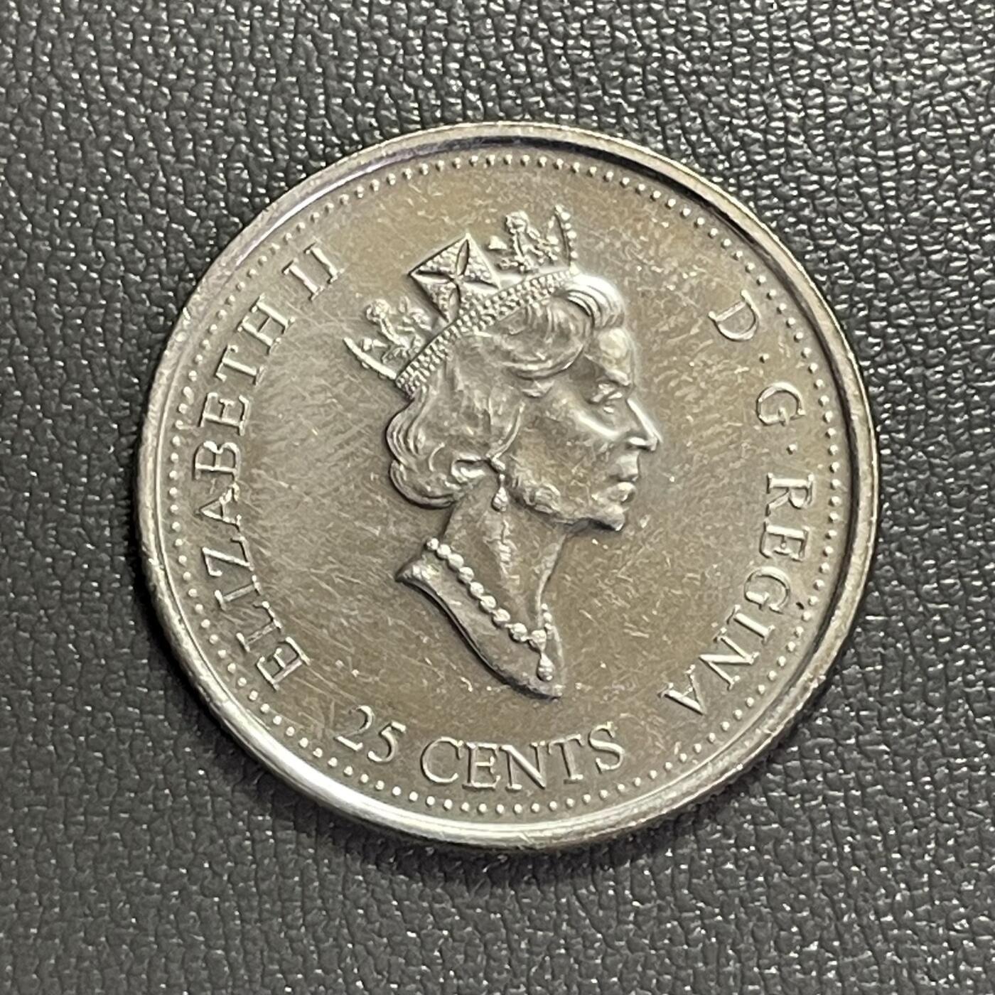 回流0328  加拿大1999年国际和平日25分纪念币