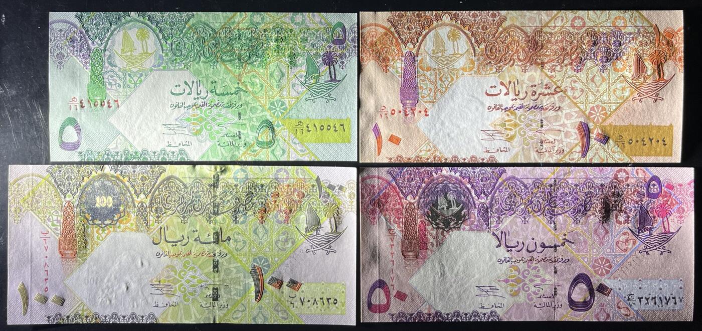 小福收藏拍卖第203期 裸钞场 本期有多张豹子号靓号 仅发行1000枚亚克力砖封蒙古20000图格里克帝国800周年纪念钞 瑞士200法郎 百慕大样钞洋葱冠全套 巴林首版大全套 卡塔尔四张套 越南 保加利亚 马其顿等多国精美纸币 卡塔尔 2003年 5 10 50 100里亚尔 首版 1组4张 unc