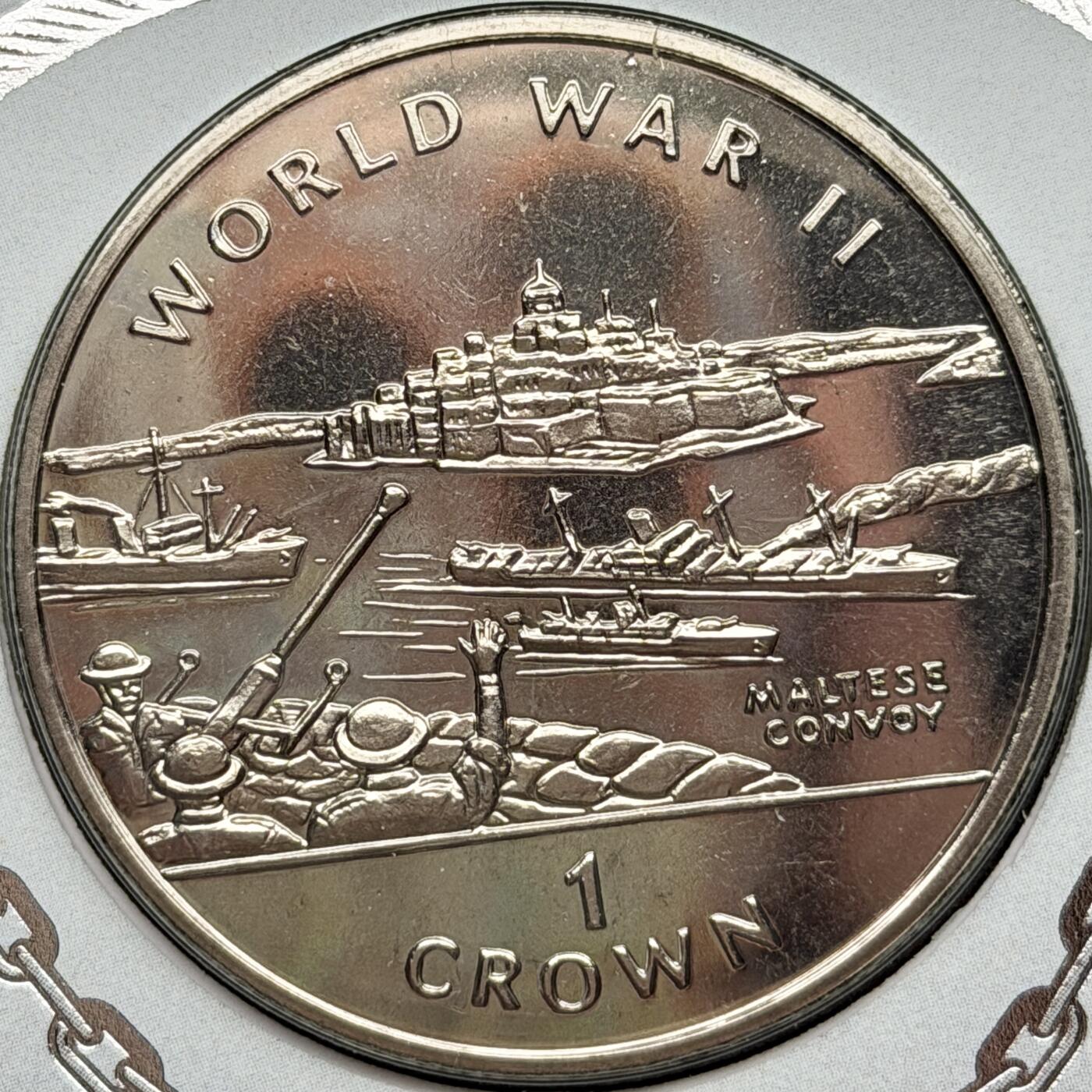 ＜星葵🌻钱币社＞第72期·东奔西走的硬币·3月31日发货 〈邮币封〉直布罗陀1994年马耳他护航队1克朗纪念币