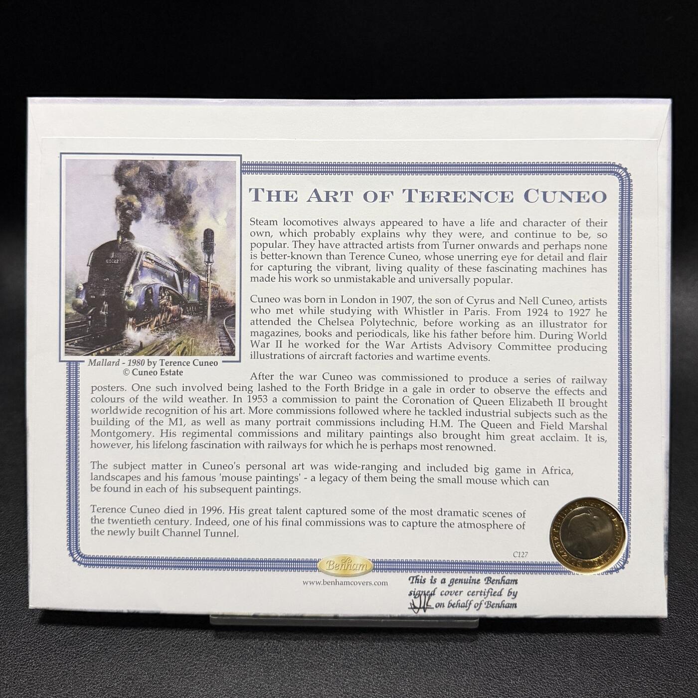 ＜星葵🌻钱币社＞第72期·东奔西走的硬币·3月31日发货 〈大型邮币封·签名版〉英国2004年蒸汽机车诞生200周年2镑双金属纪念币