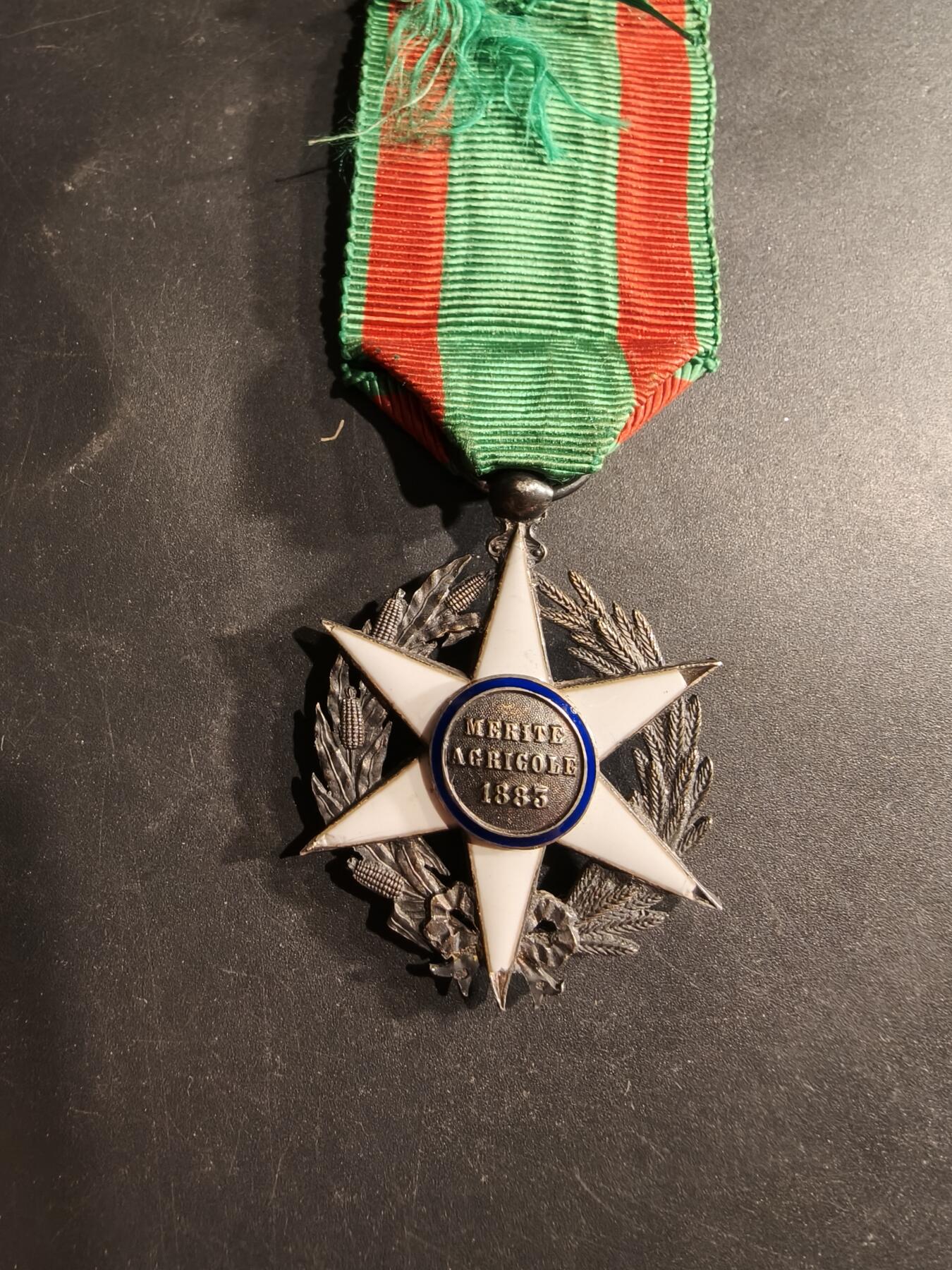 老王徽章第190期 法国骑士级农业功绩勋章    带硬纸盒    银质珐琅     野猪头银标     20g 