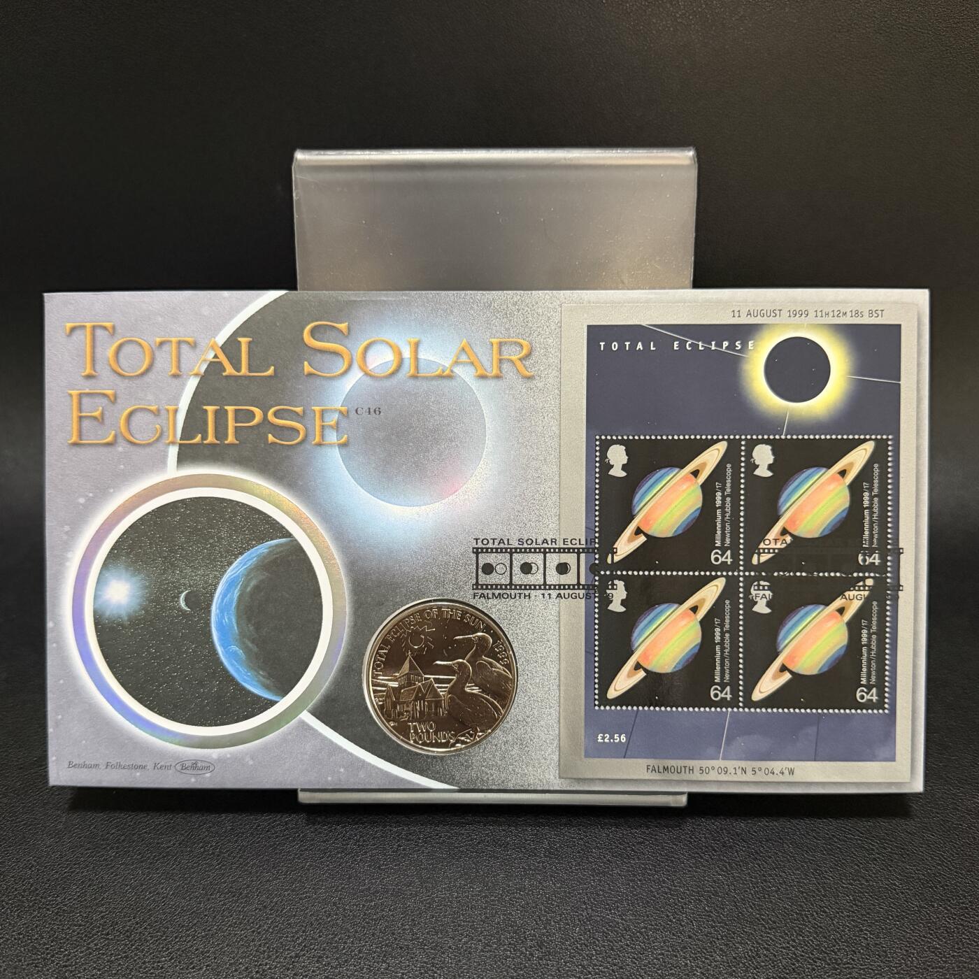 ＜星葵🌻钱币社＞第72期·东奔西走的硬币·3月31日发货 〈邮币封〉奥尔德尼岛1999年日全食2镑克朗型纪念币