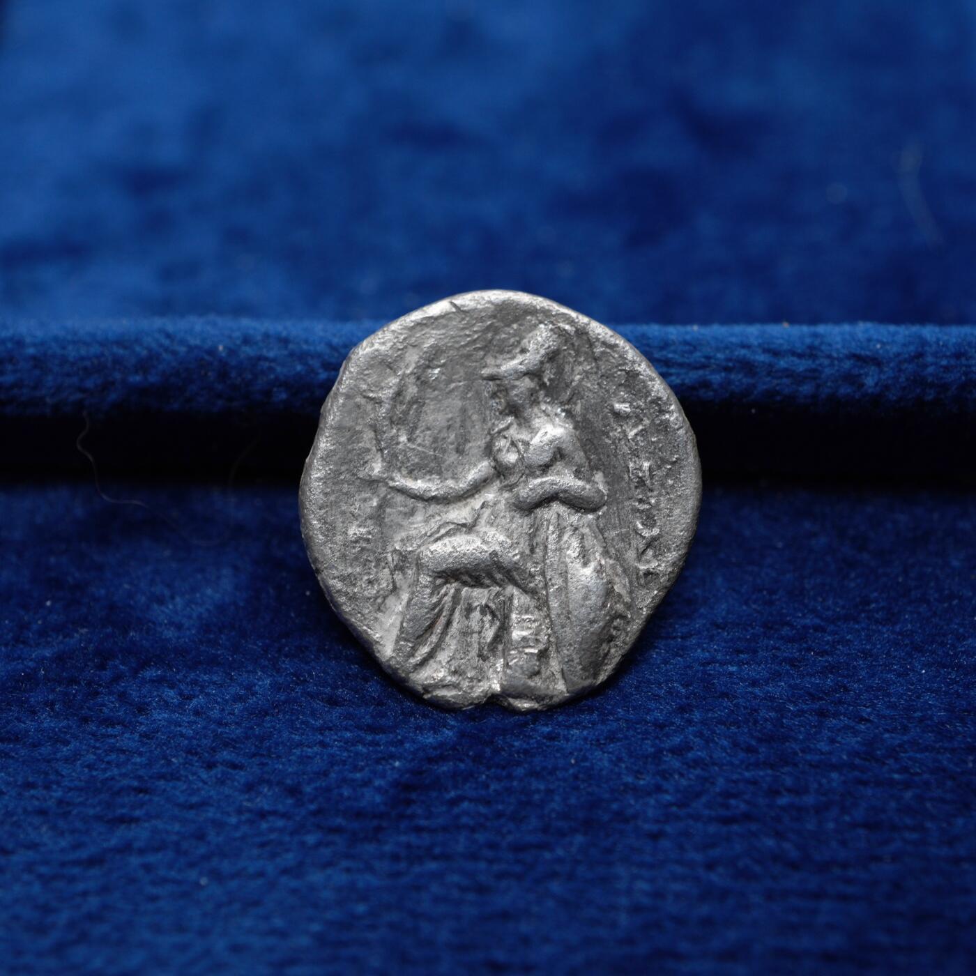 琋语集藏2026年04月欧洲古典打制币拍卖 古希腊色雷斯王国-亚历山大大帝公羊角1德银币