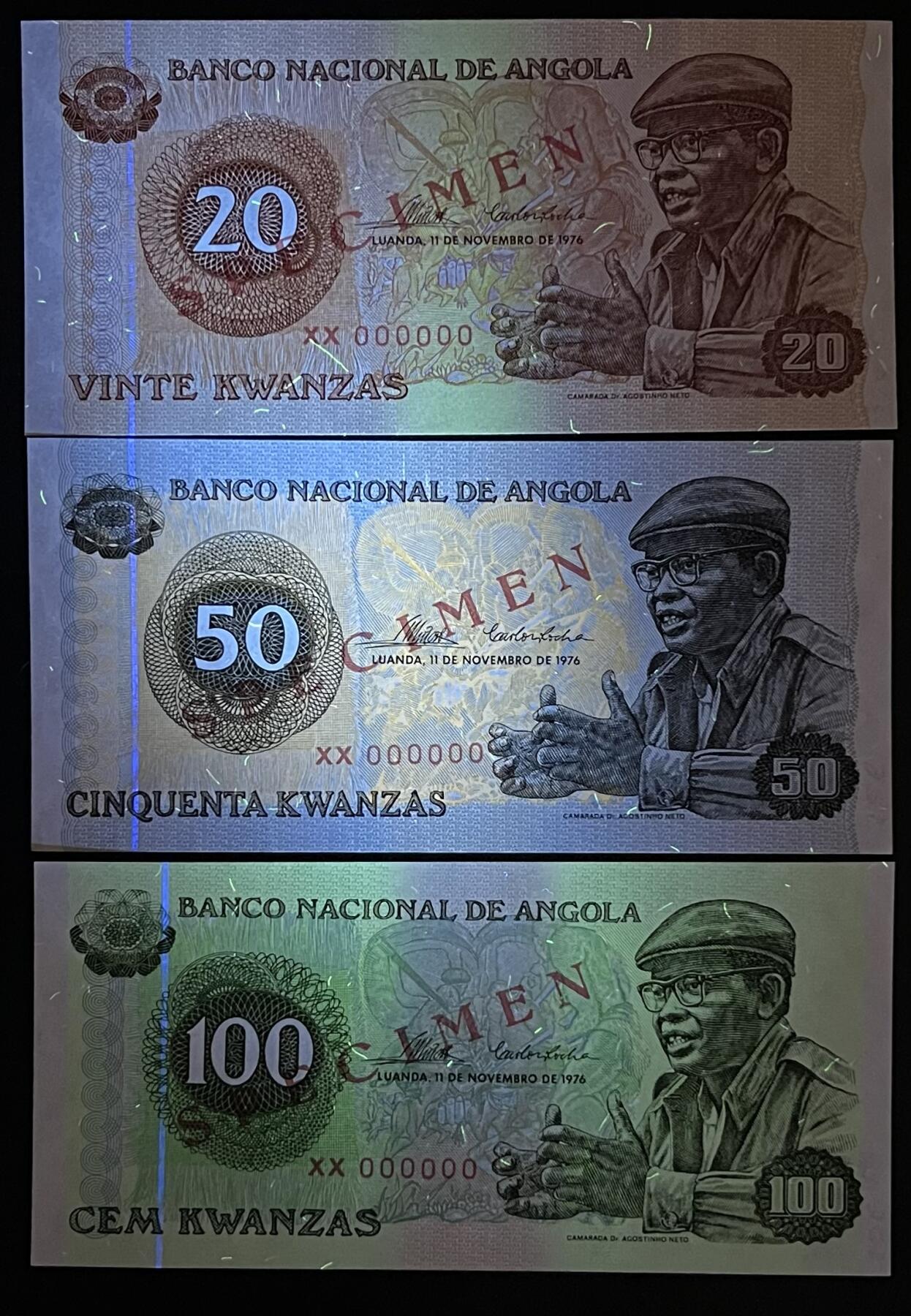 小福收藏拍卖第203期 裸钞场 本期有多张豹子号靓号 仅发行1000枚亚克力砖封蒙古20000图格里克帝国800周年纪念钞 瑞士200法郎 百慕大样钞洋葱冠全套 巴林首版大全套 卡塔尔四张套 越南 保加利亚 马其顿等多国精美纸币 安哥拉 1976年 20 50 100宽扎 样钞 少见 1组3张 unc