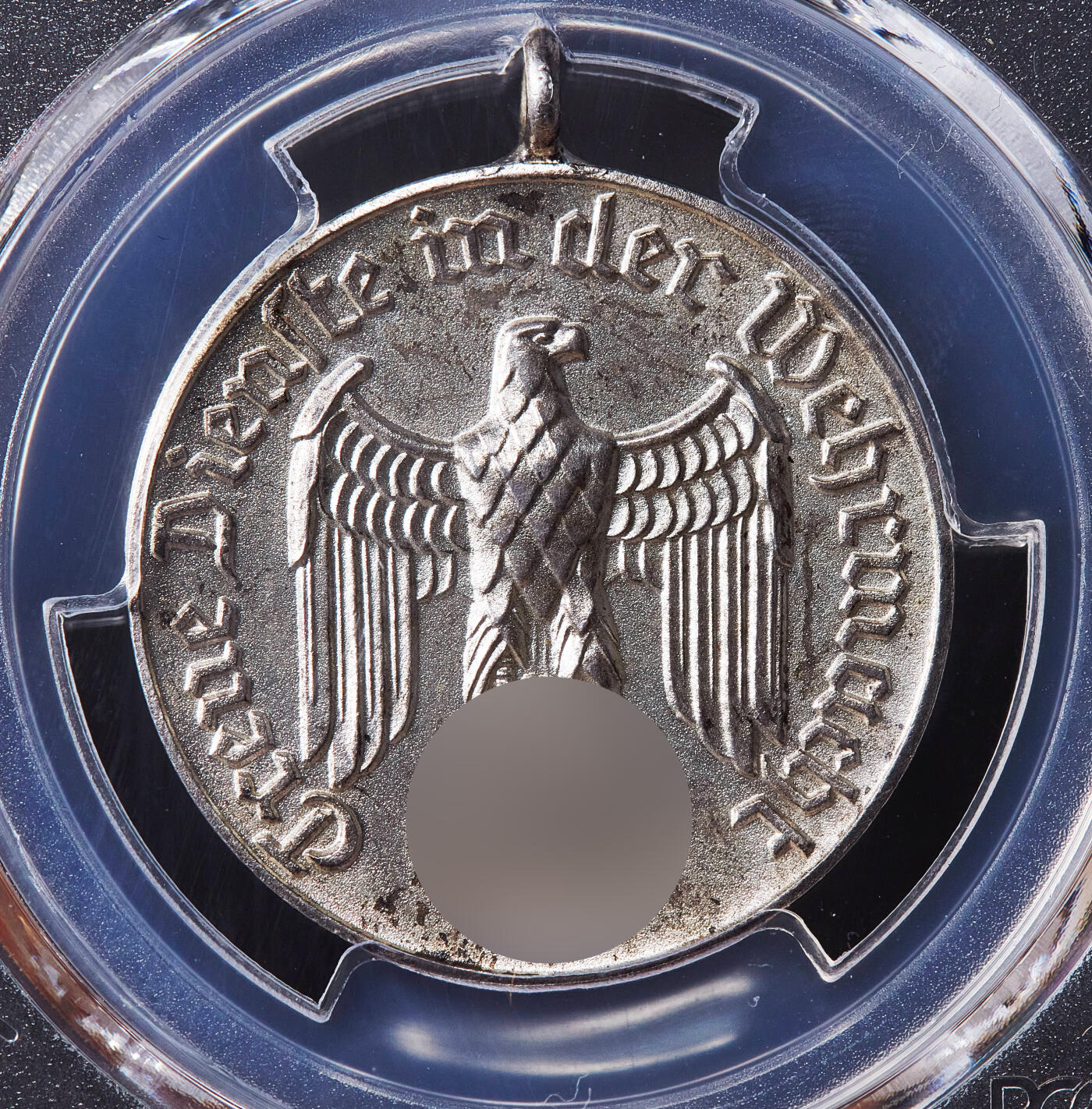 【俄甄集藏】2026年(050)04-01星期三 晚 19:30 全场包邮 德国第三帝国1933-1945年忠诚服役4周年镀银铜质奖章，PCGS MS62，少见品种，挂环入盒难得，原图联系客服或至官网查询