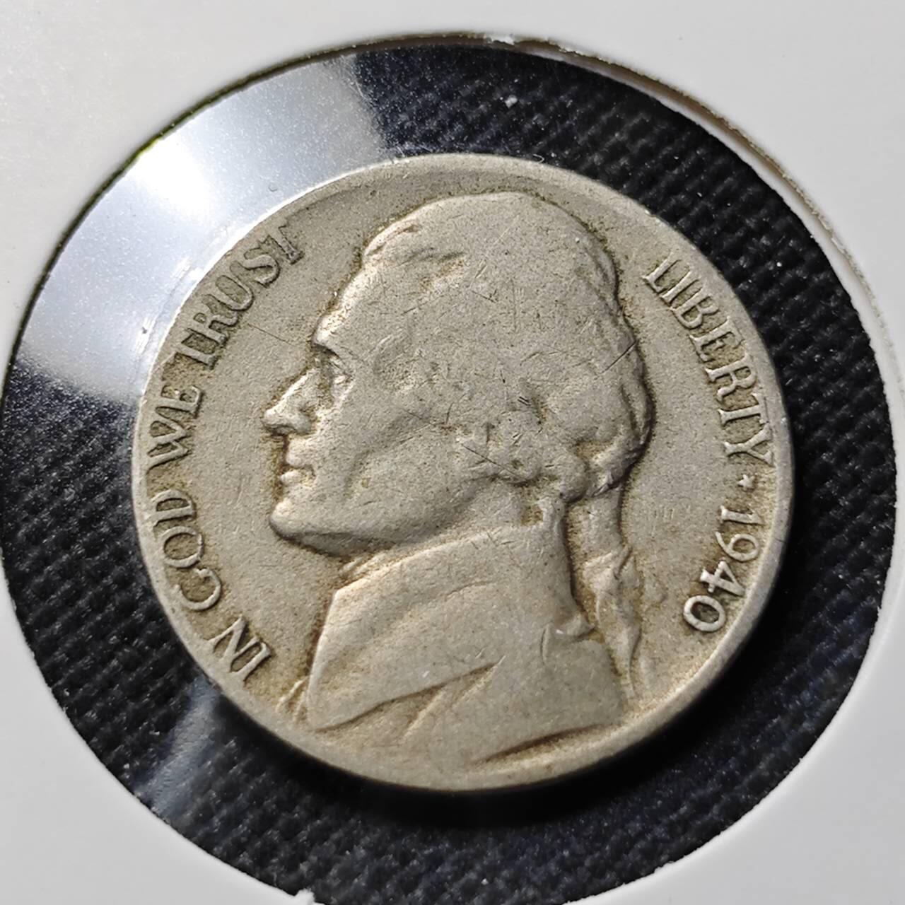 KK钱币收藏小铺  第410期 2月预留时间 周末发货  1940美国5分 早期年份