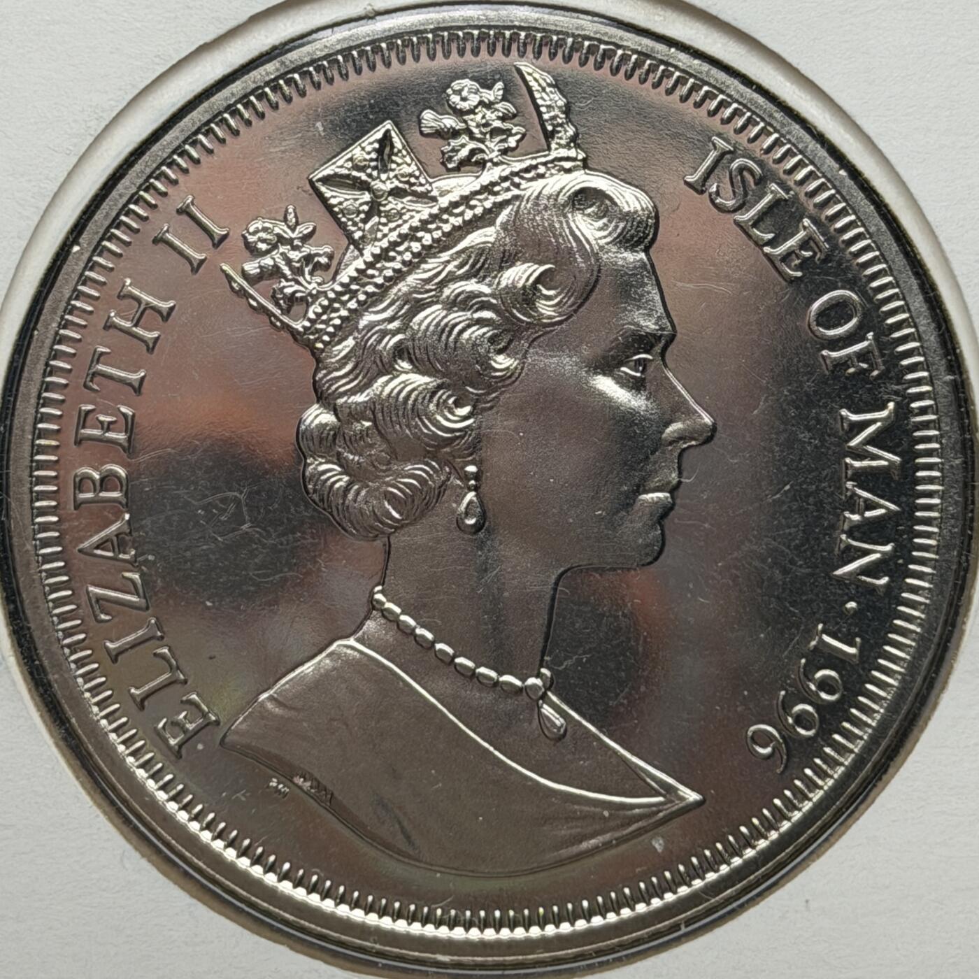 ＜星葵🌻钱币社＞第72期·东奔西走的硬币·3月31日发货 〈邮币封〉马恩岛1996年女王70岁生日1克朗纪念币