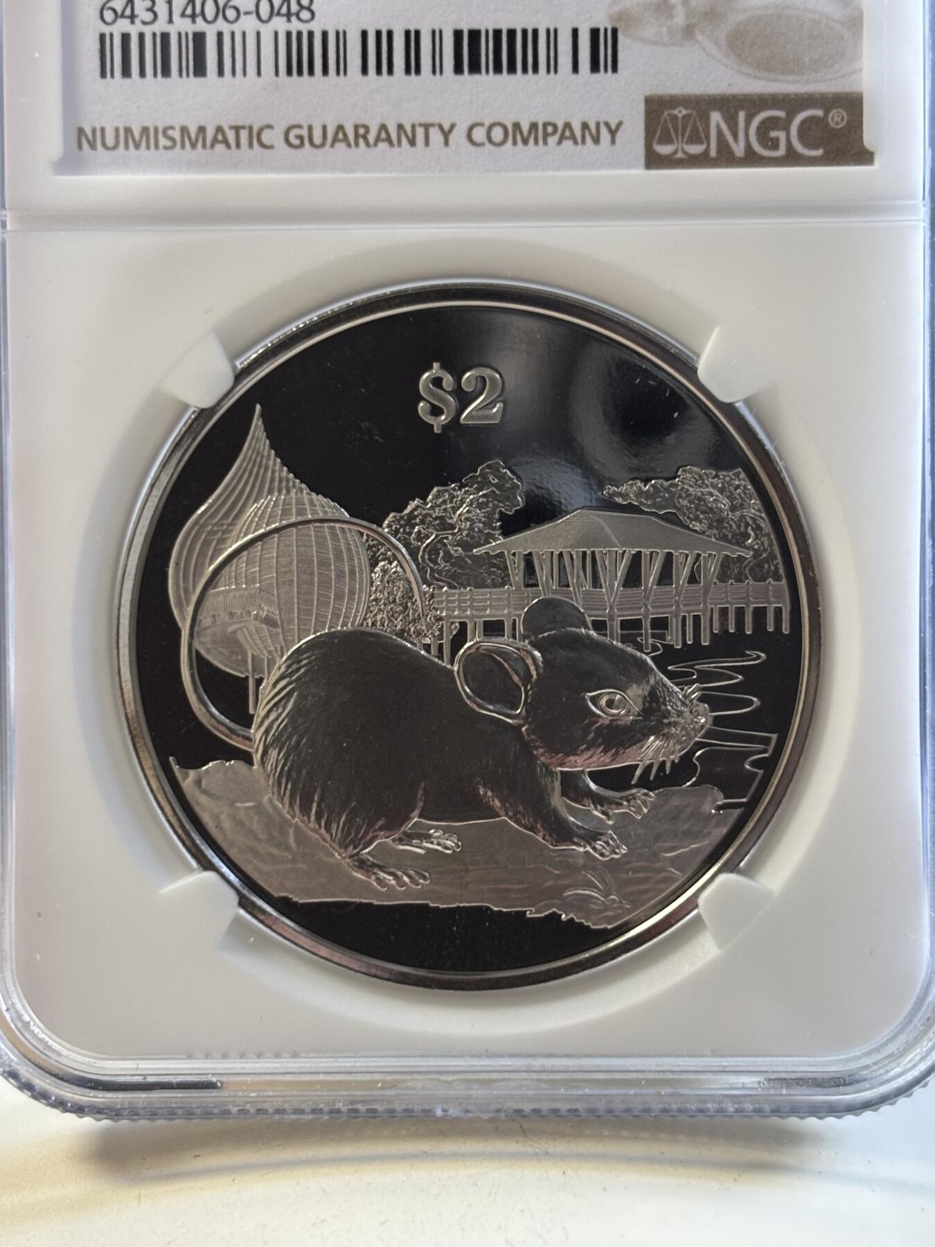 第194期拍卖 新加坡2020年十二生肖鼠年铜镍纪念币NGC-PF68带盒证书