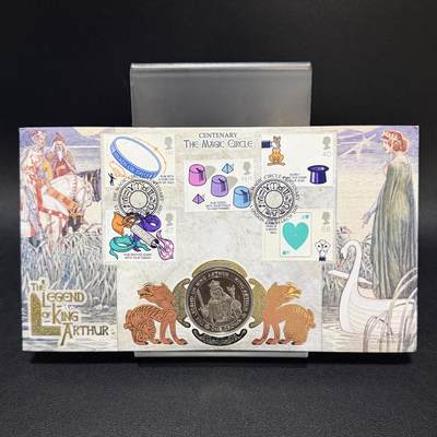 ＜星葵🌻钱币社＞第72期·东奔西走的硬币·3月31日发货 - 〈邮币封〉马恩岛1996年亚瑟王传奇·亚瑟王1克朗纪念币