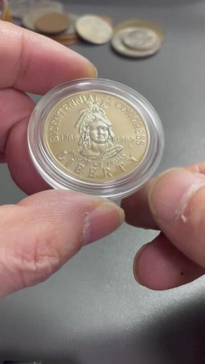 回流0328  美国1989年半圆 国会二百周年纪念币（S厂精制版）