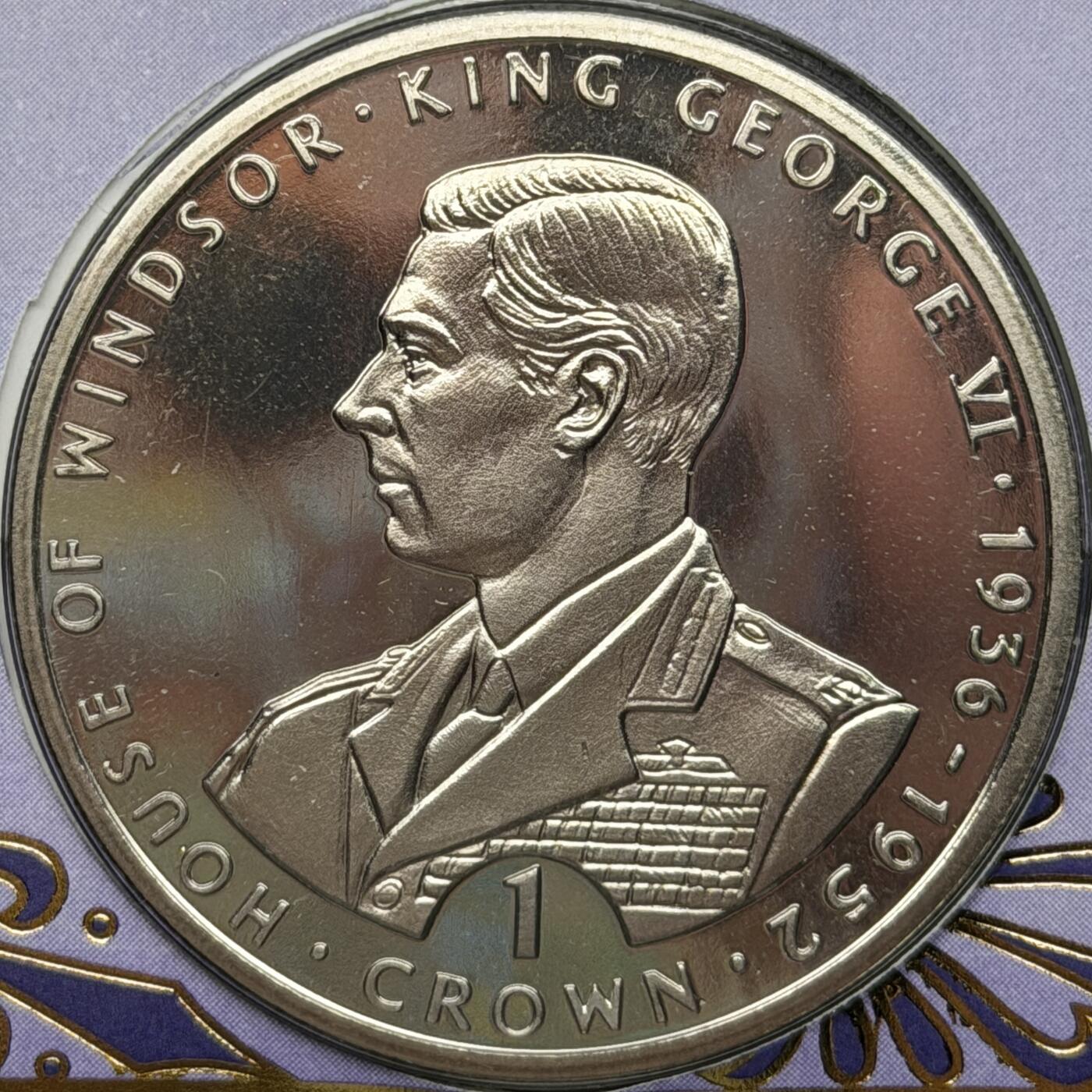 ＜星葵🌻钱币社＞第72期·东奔西走的硬币·3月31日发货 〈邮币封〉直布罗陀1993年克朗中的皇冠·乔治六世1克朗纪念币