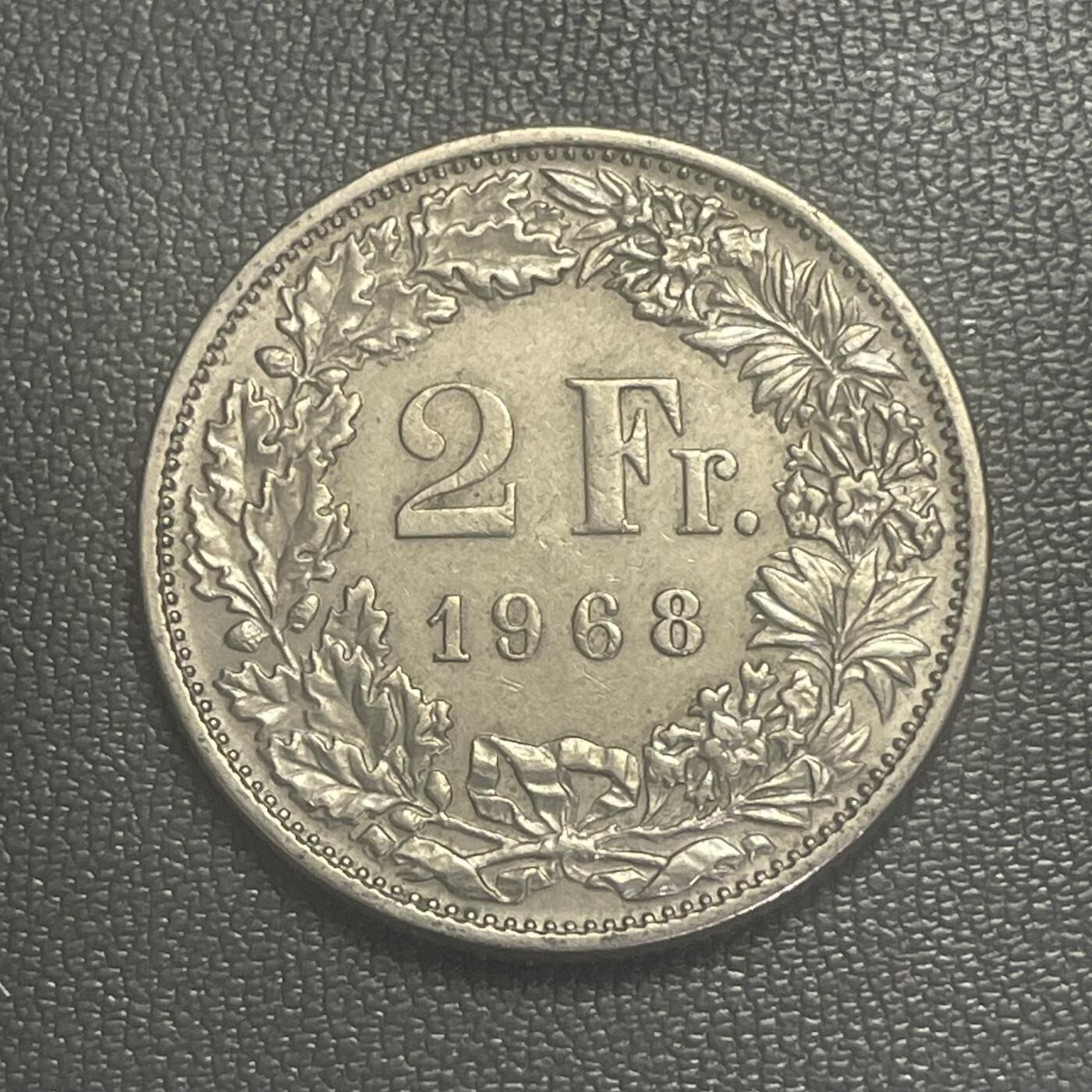 回流0328 瑞士1968年2法郎