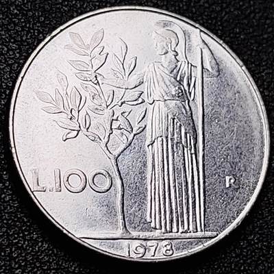 泉币菌-第217场-拍品多 请提前出价 - 意大利早期100里拉 月亮和记忆女神密涅瓦 不锈钢币 27.8mm