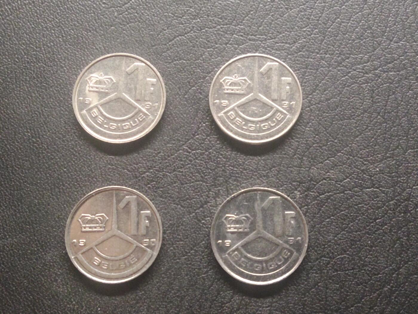 荟藏特别场次第十三期——“社长的硬币堆 精品场次” 比利时1法郎批量四个