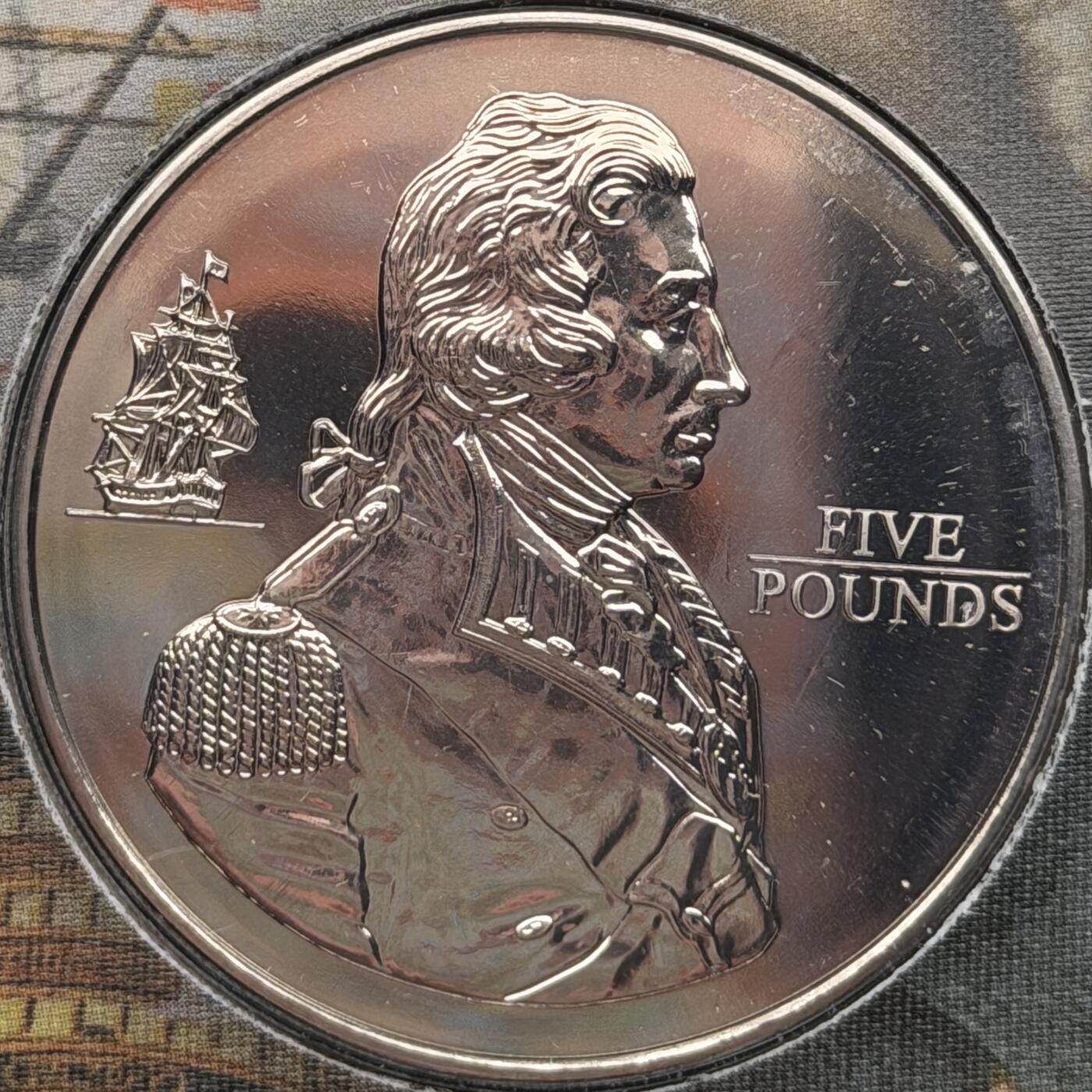 ＜星葵🌻钱币社＞第72期·东奔西走的硬币·3月31日发货 〈邮币封〉泽西岛2005年霍雷肖·纳尔逊海军上将5镑克朗型纪念币
