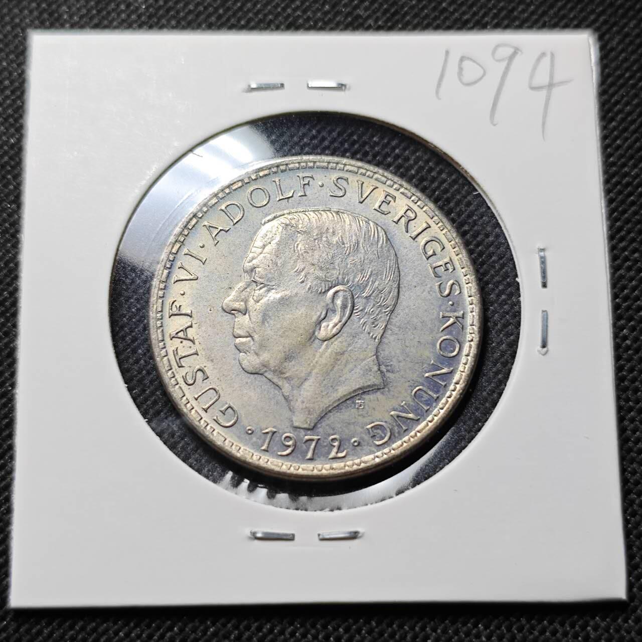 KK钱币收藏小铺  第410期 2月预留时间 周末发货  1972瑞典5克朗