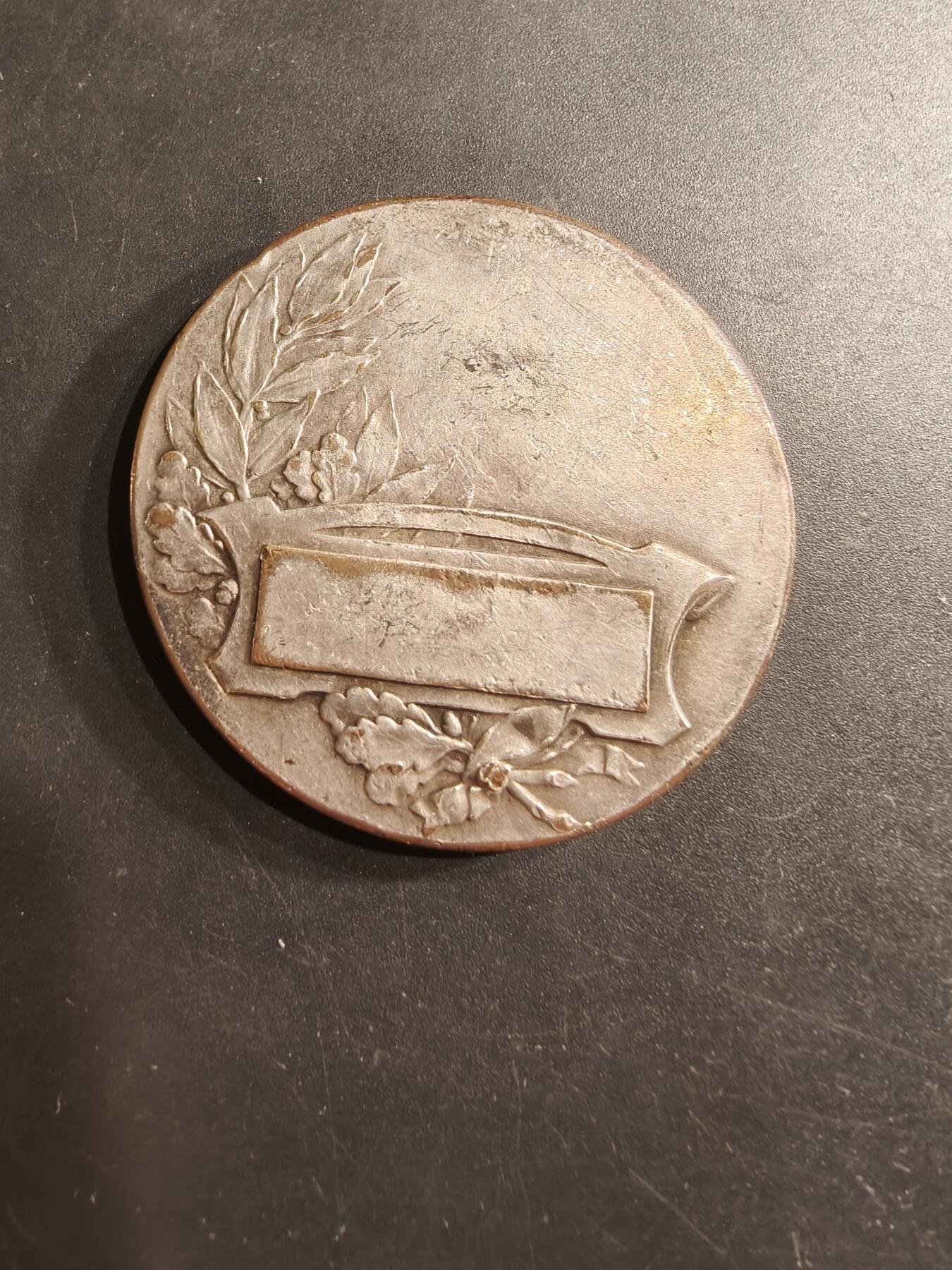 老王徽章第190期 法国《人民之友》报镀银大铜章    直径50mm     重量53.8g