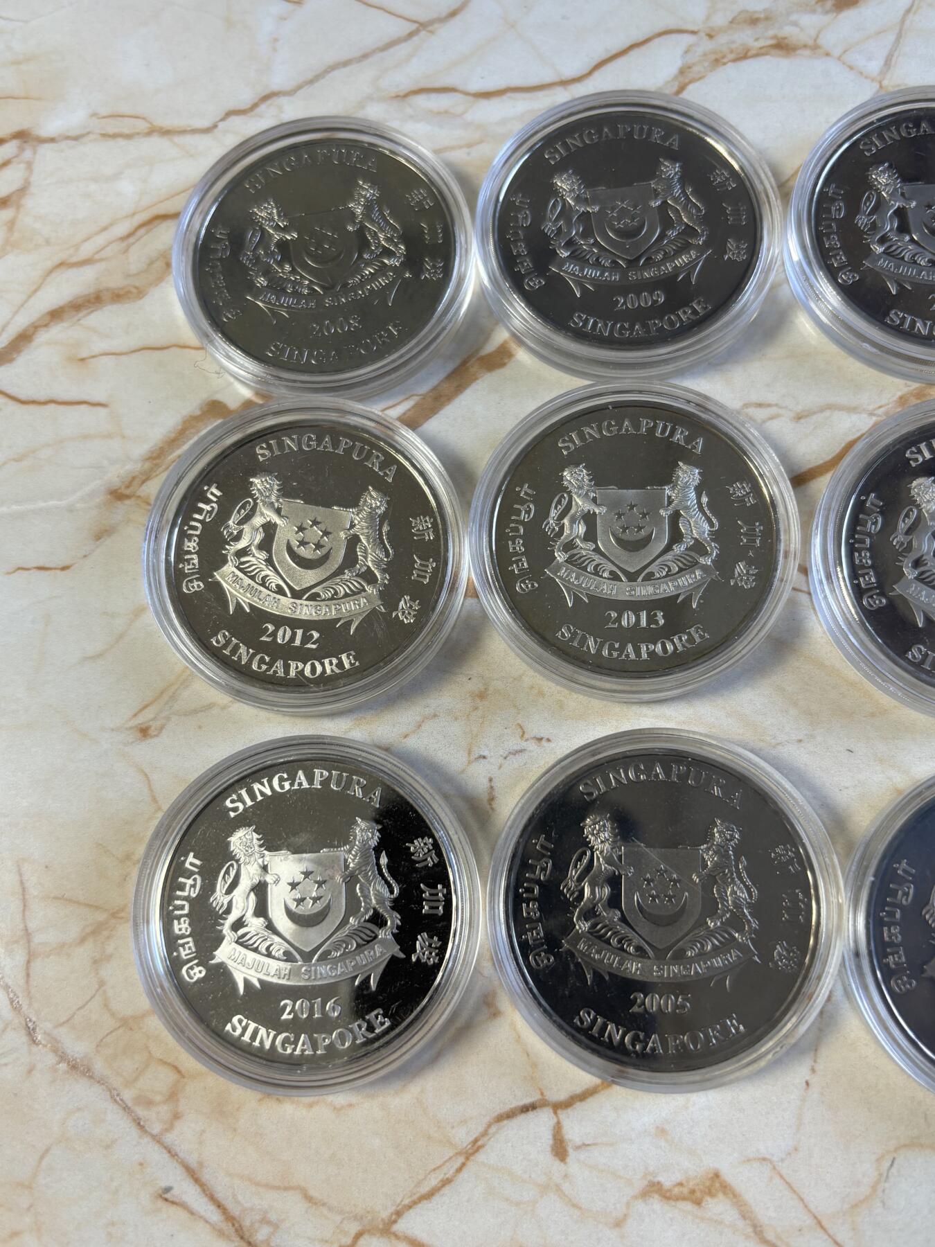 第194期拍卖 新加坡2005-2016年十二生肖铜镍纪念币12枚套