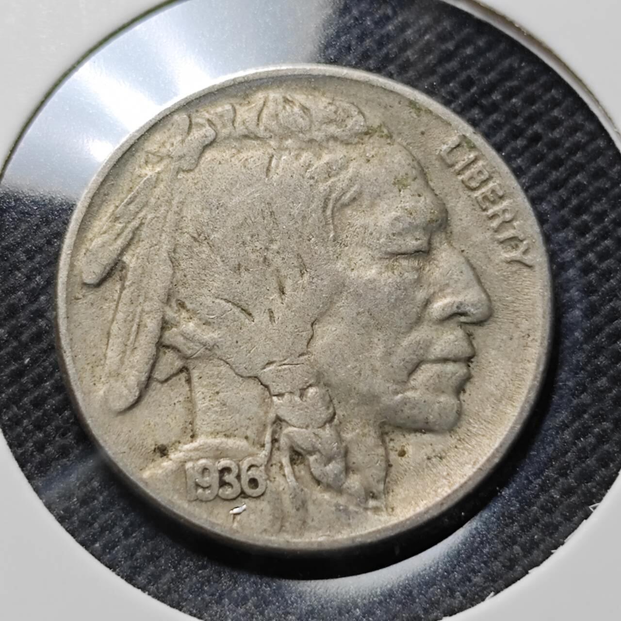 KK钱币收藏小铺  第410期 2月预留时间 周末发货  1936美国5分镍币