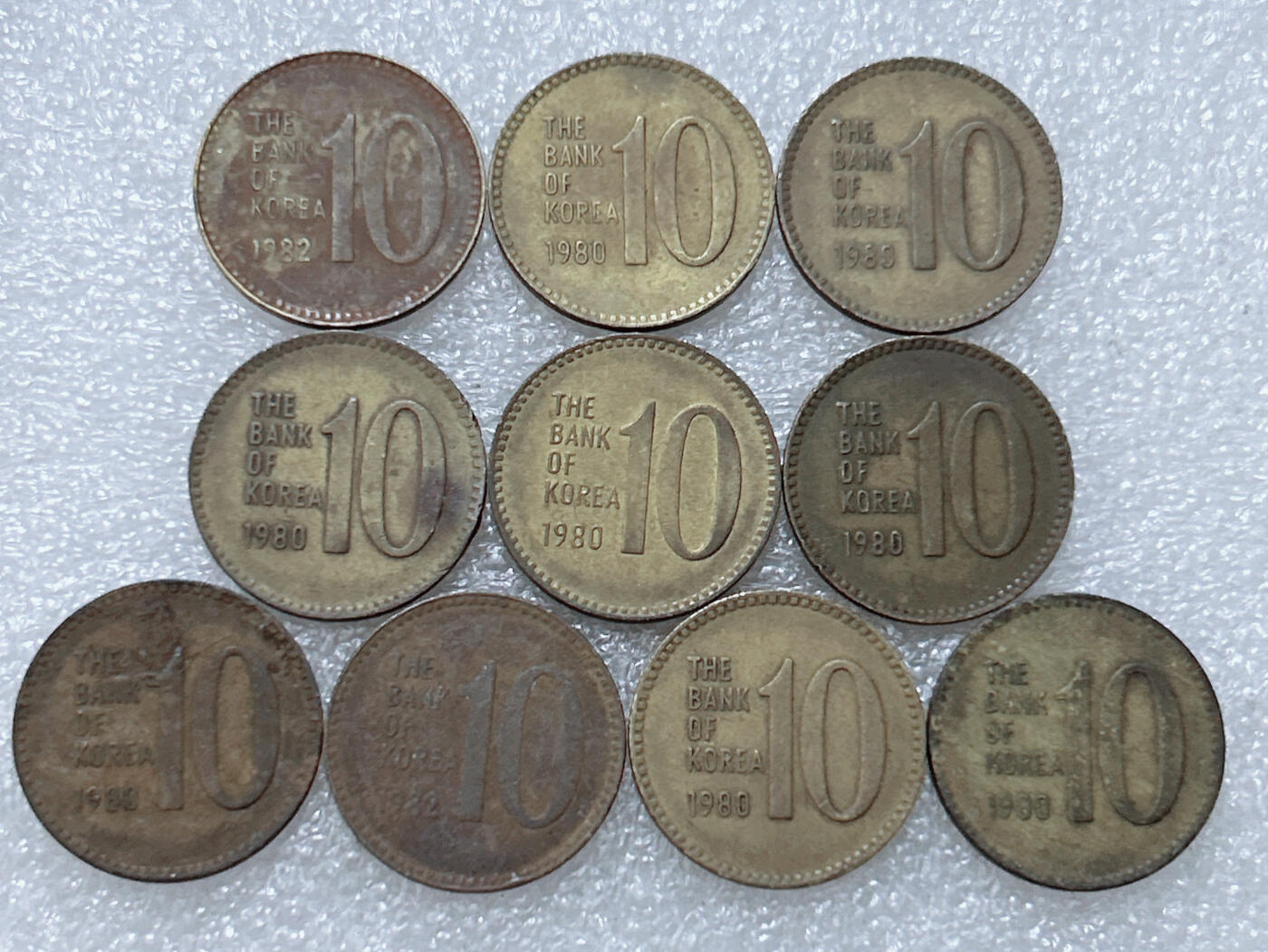 第一海外回流一元起拍收藏 散集专场  第308期 韩国1980年10元铜币 10枚