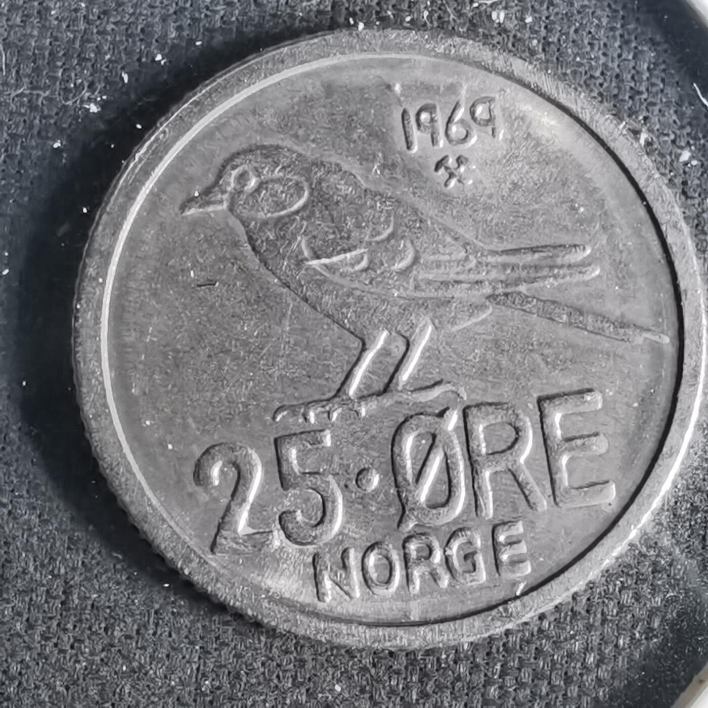 沼泽如烟--第1037场 挪威1969年25欧尔