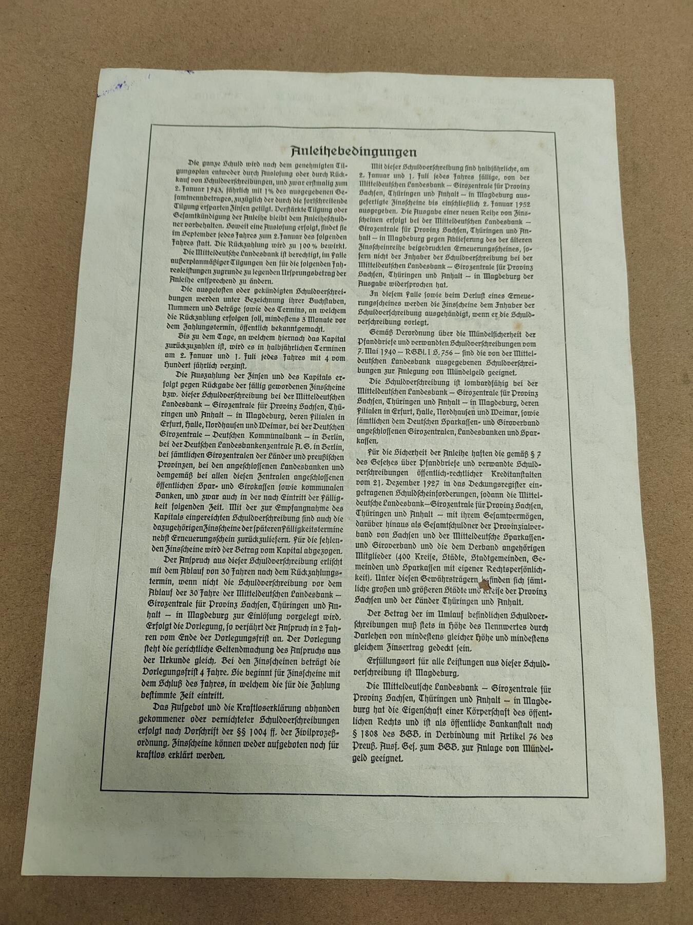 PCAI钱币  28-790 钱币证章邮票小专场 德国早期二战之前的公债或股票