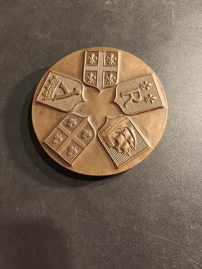 老王徽章第190期 - 法国多姆山省议会大铜章     直径50mm    重量79.4g