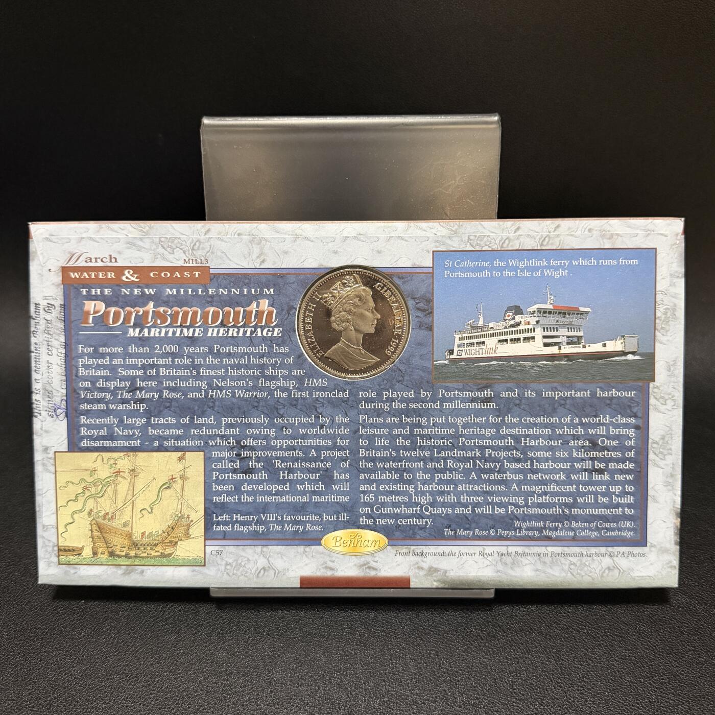 ＜星葵🌻钱币社＞第72期·东奔西走的硬币·3月31日发货 〈邮币封·签名版〉直布罗陀1999年英国国王和王后·亨利八世1克朗纪念币