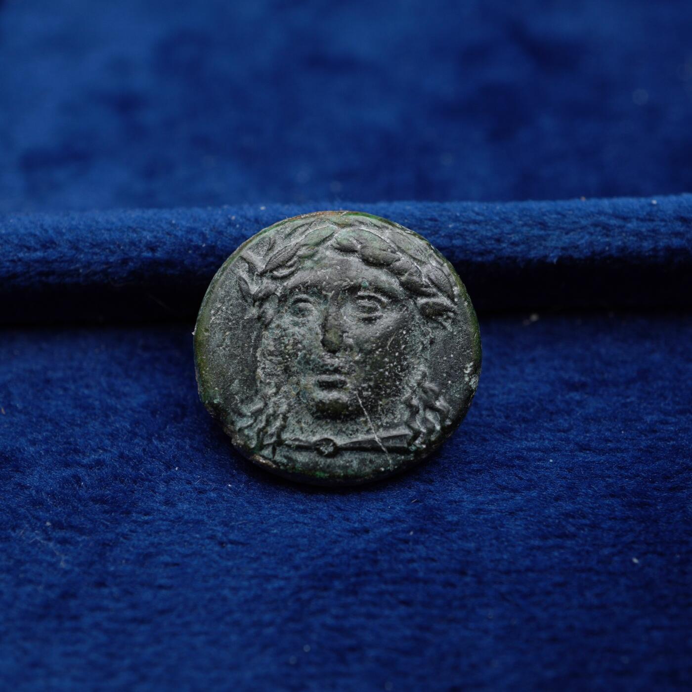 琋语集藏2026年04月欧洲古典打制币拍卖 古希腊爱奥尼亚太阳神阿波罗与回首狮子铜币