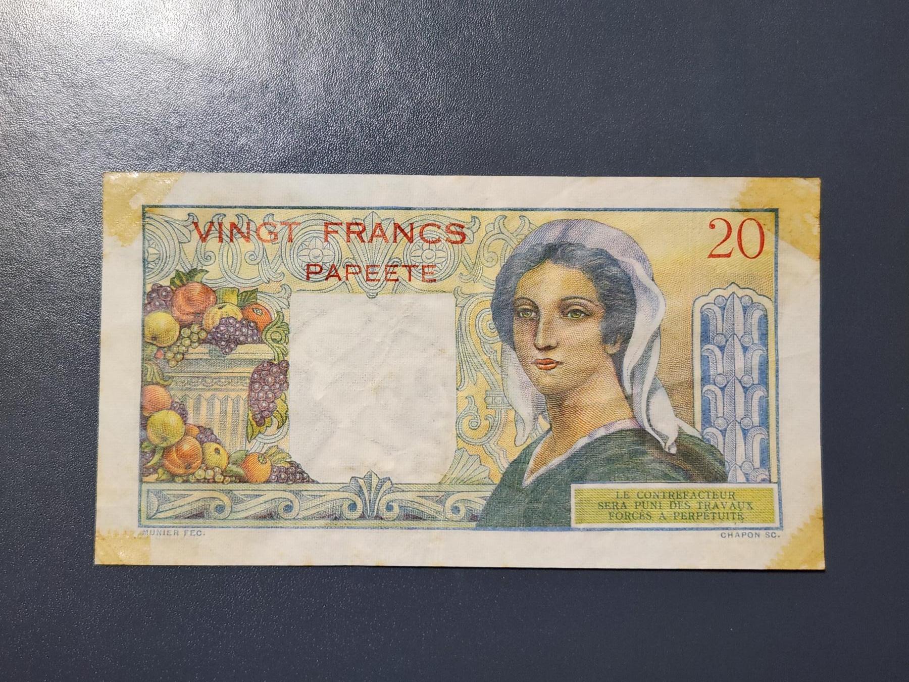 3月28号晚上8点 外国纸币自动截拍第47场 新克里多尼亚20美品