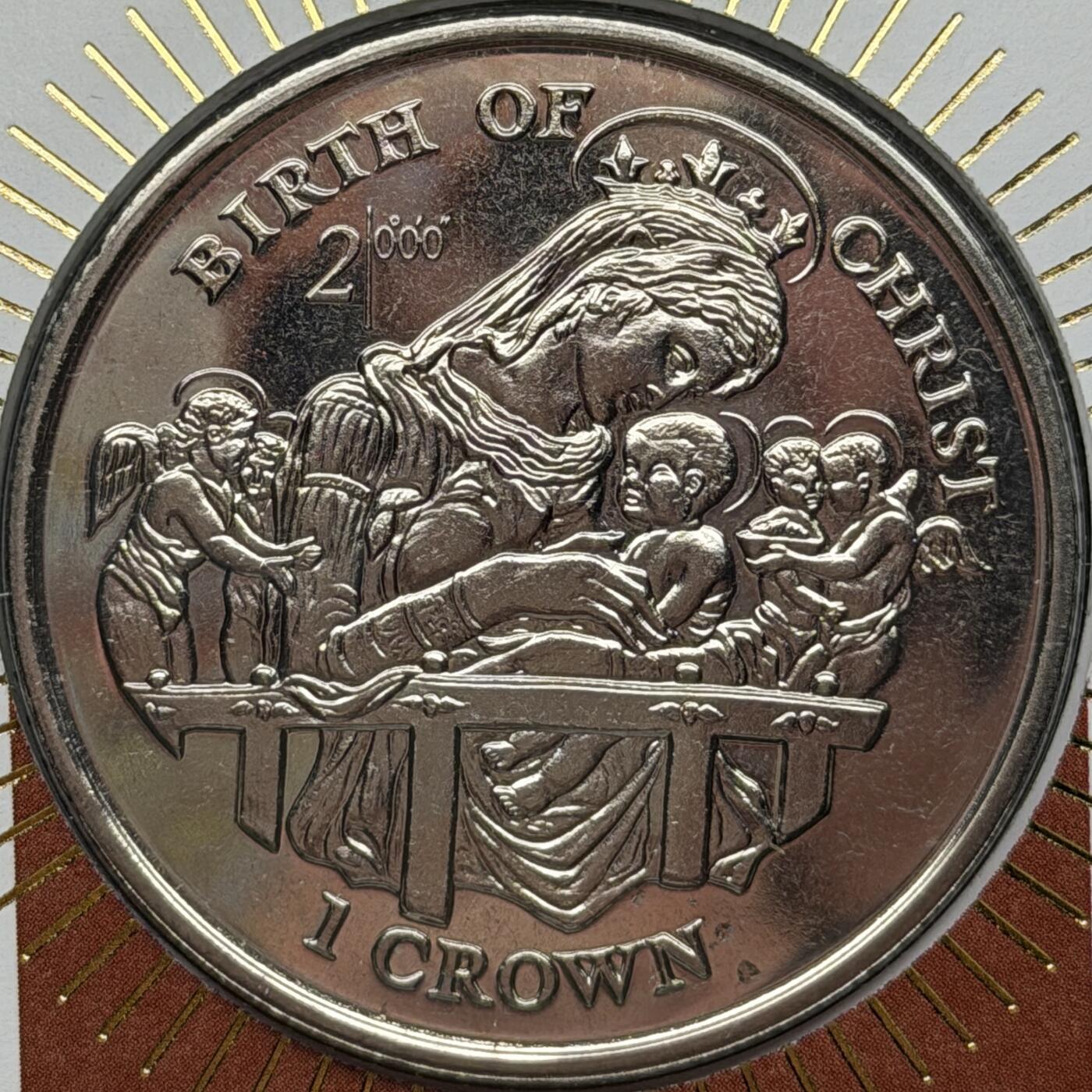 ＜星葵🌻钱币社＞第72期·东奔西走的硬币·3月31日发货 〈邮币封〉马恩岛1997年千禧年·基督诞生1克朗纪念币