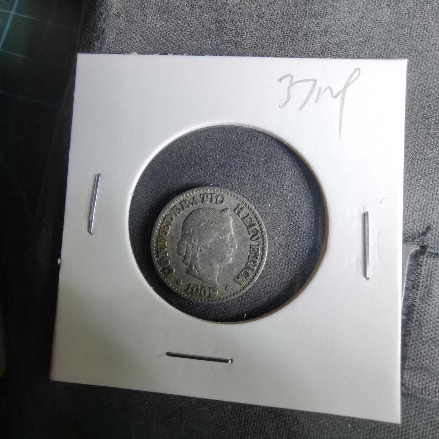 沼泽如烟--第1037场 瑞士1909年5生丁