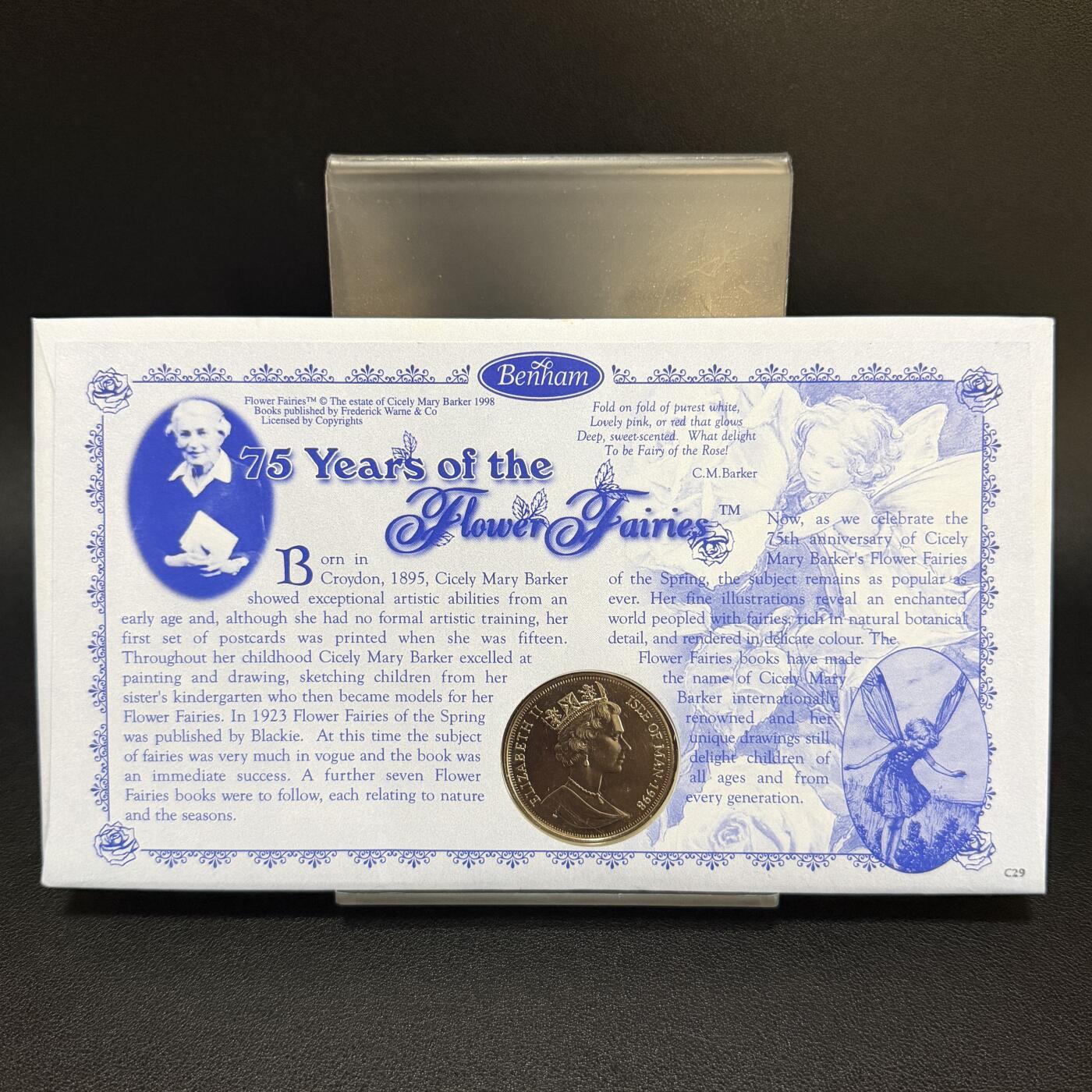 ＜星葵🌻钱币社＞第72期·东奔西走的硬币·3月31日发货 〈邮币封〉马恩岛1998年花仙子·甜豌豆1克朗纪念币