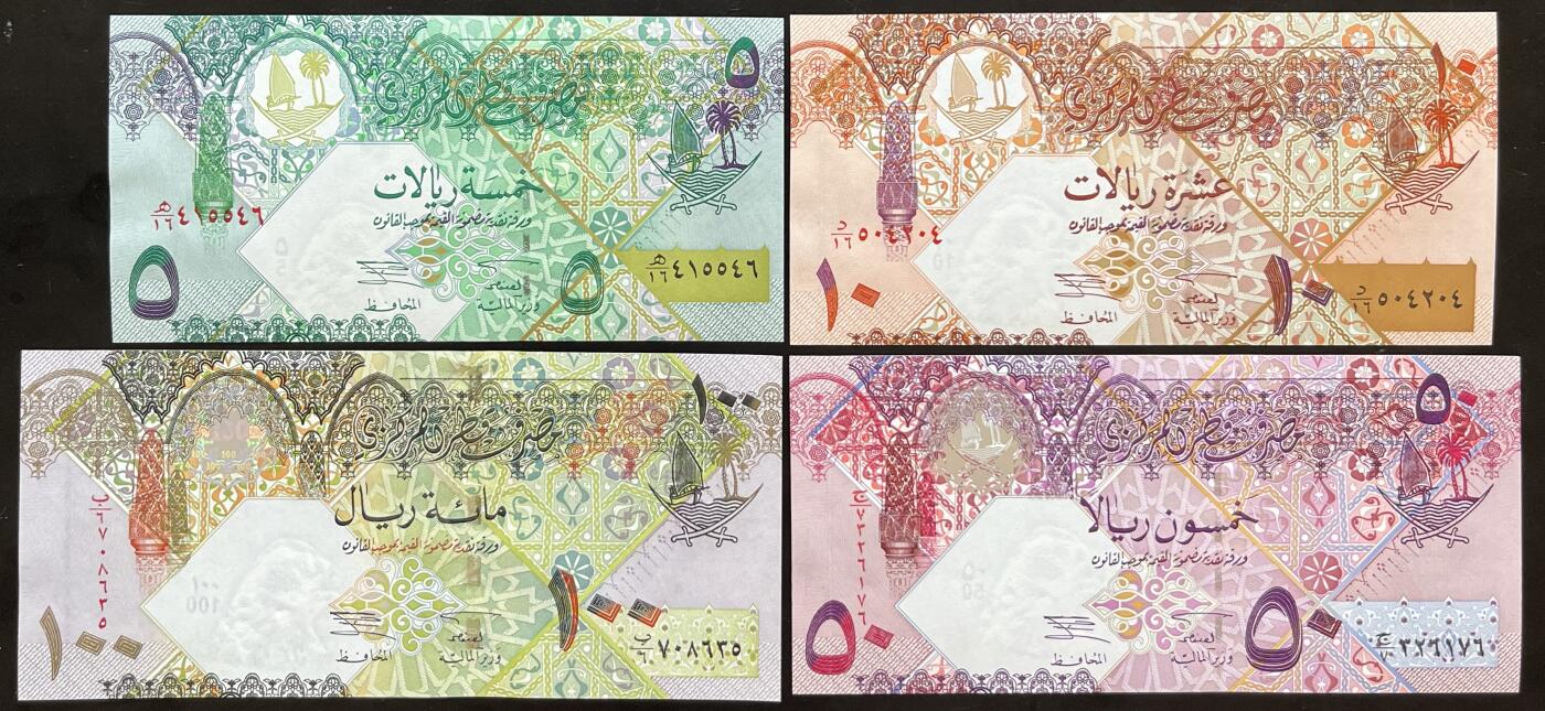 小福收藏拍卖第203期 裸钞场 本期有多张豹子号靓号 仅发行1000枚亚克力砖封蒙古20000图格里克帝国800周年纪念钞 瑞士200法郎 百慕大样钞洋葱冠全套 巴林首版大全套 卡塔尔四张套 越南 保加利亚 马其顿等多国精美纸币 卡塔尔 2003年 5 10 50 100里亚尔 首版 1组4张 unc