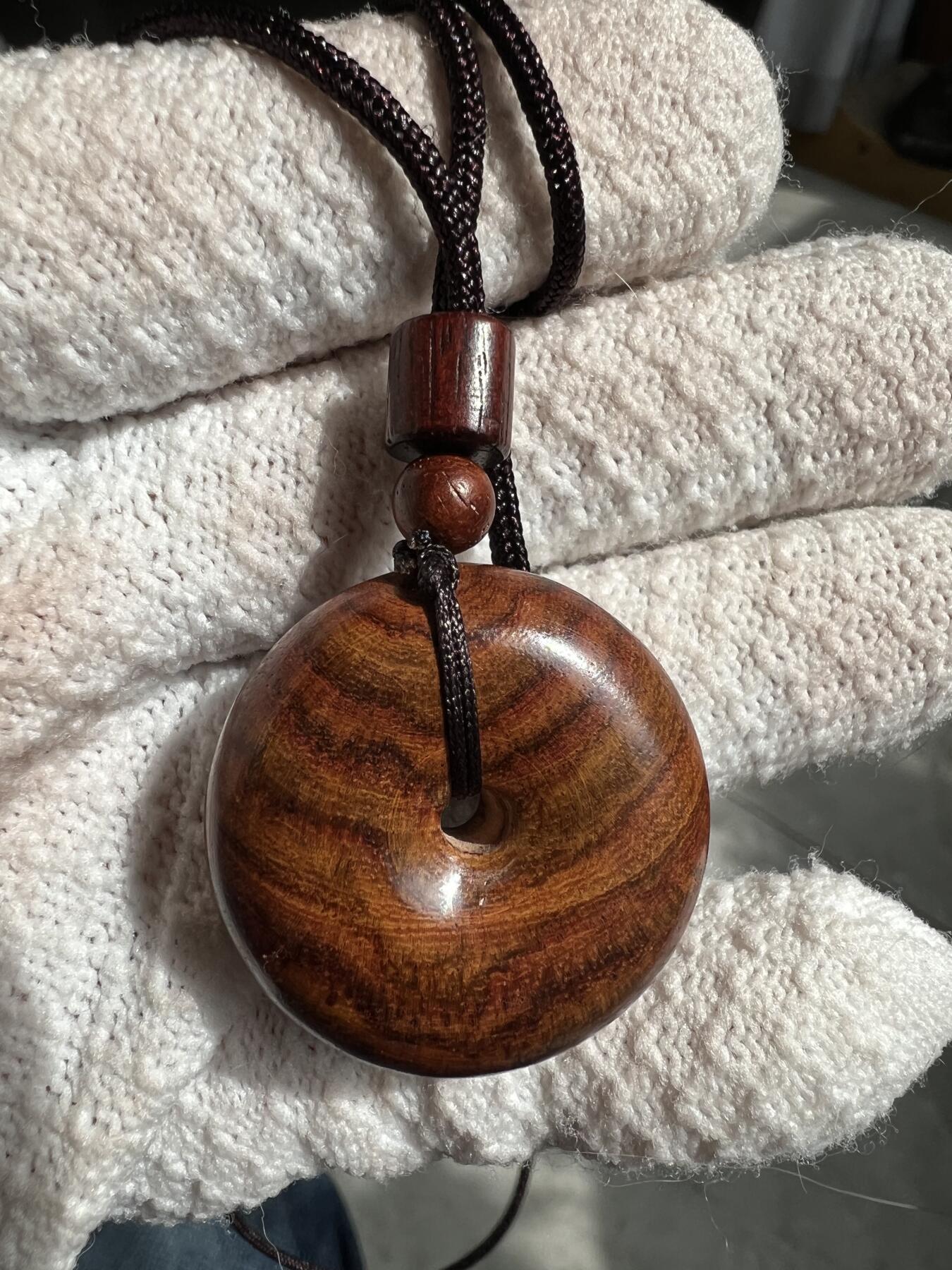 零元拍：虎皮纹海南黄花梨平安扣：32/12MM