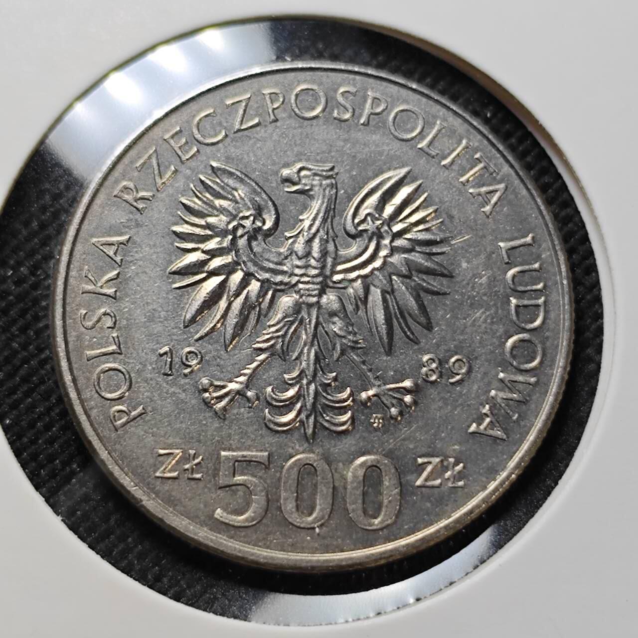 KK钱币收藏小铺  第410期 2月预留时间 周末发货  1989波兰500兹罗提纪念币