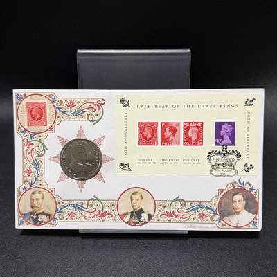 ＜星葵🌻钱币社＞第72期·东奔西走的硬币·3月31日发货 - 〈邮币封〉维尔京群岛2006年英国国王和王后·乔治五世1元克朗型纪念币