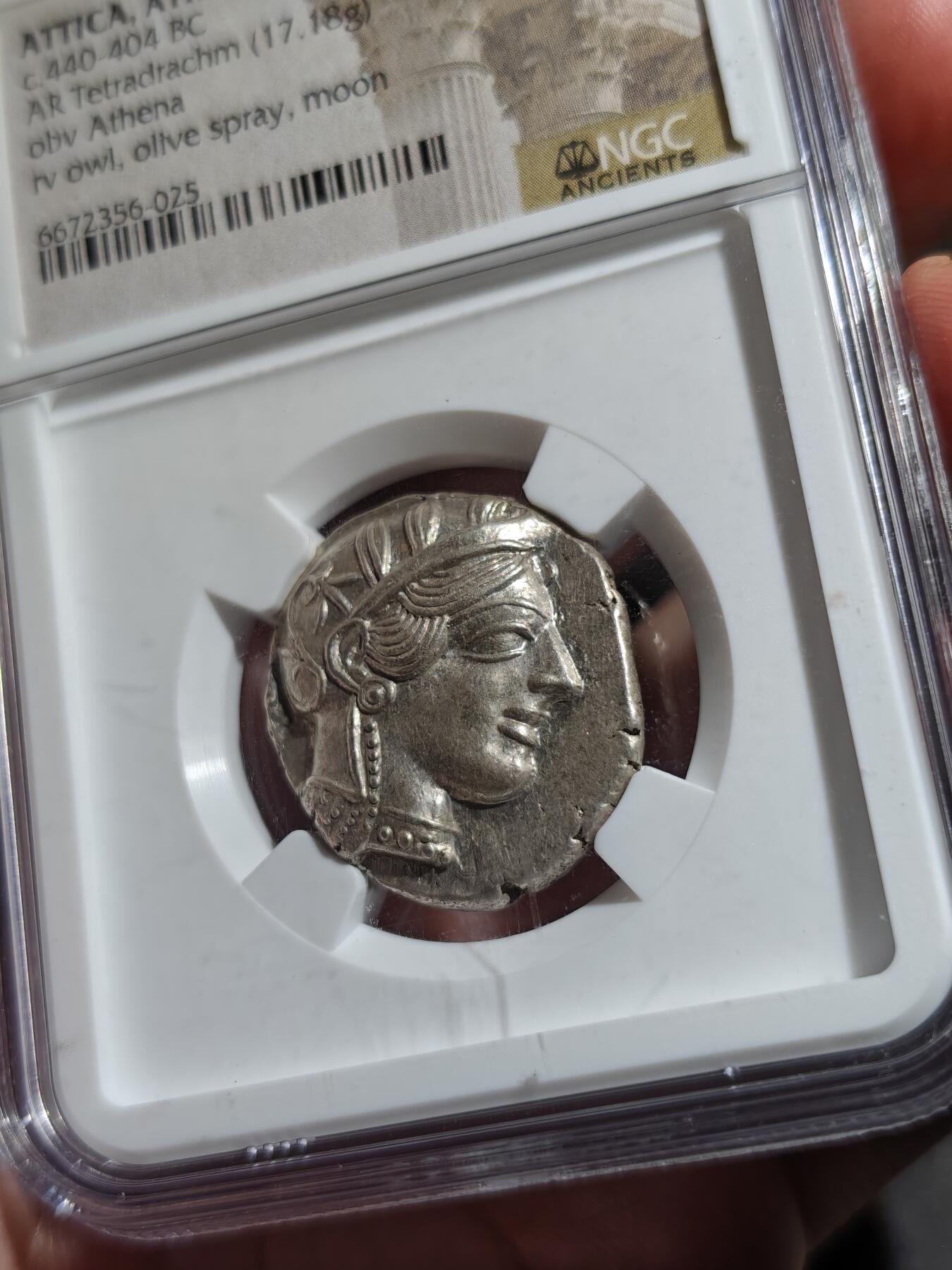 大象古币古希腊古罗马钱币专场首次拍卖1 NGC评级Ch AU高分高浮雕古希腊雅典娜猫头鹰四德拉克马银币麦稀奇古希腊钱币板块重器